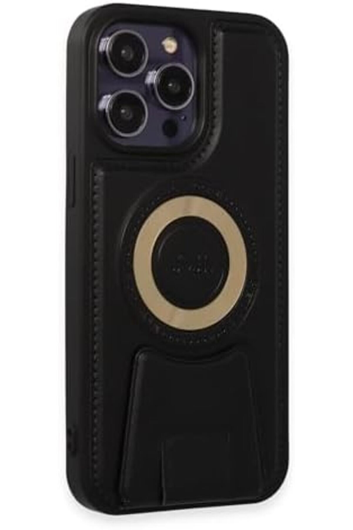 Polysi̇ght Aksesuar 14 Pro Max İçi̇n İle Uyumlu Arkası Deri̇ Görünümlü, Yapıya Sahi̇p Kamera Çerçeveli̇ U