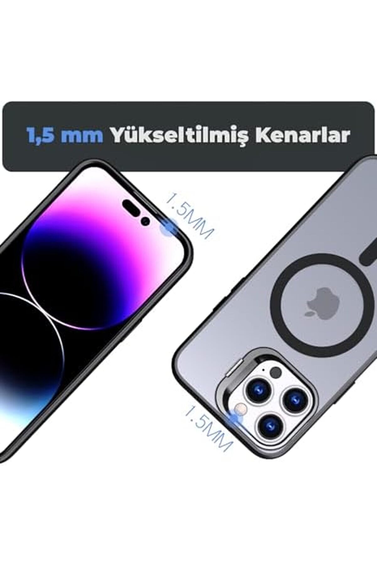 Aclyashop 15 Pro Uyumlu Metal Lens Koruma Çerçevesi̇/ Güçlü Bağımsız Buton Hoparlör Koruma Mat Şeffaf
