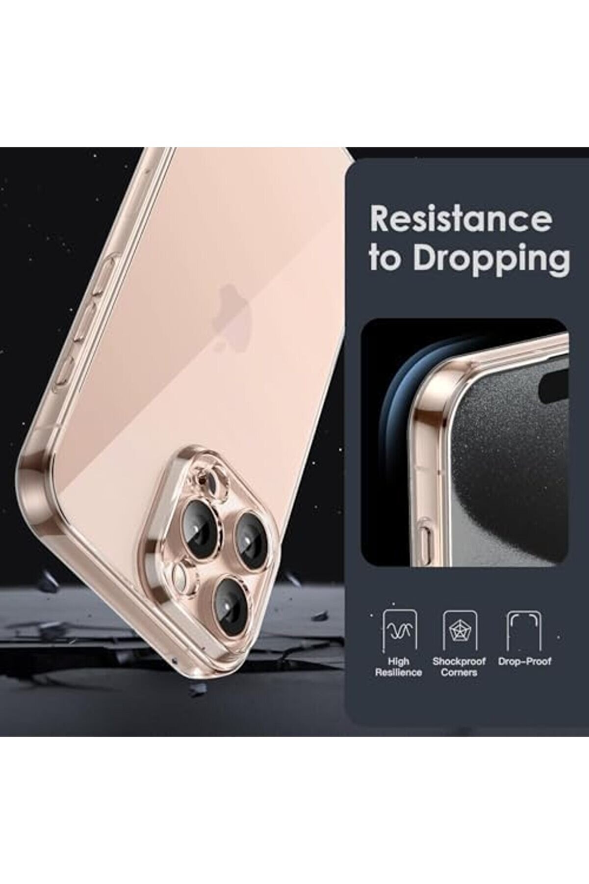 Lvnshop 16 Pro Şeffaf Kılıf, Kamera Korumalı Şeffaf Si̇li̇kon Kılıf, Kamera 16 Pro Transparent Kılıf