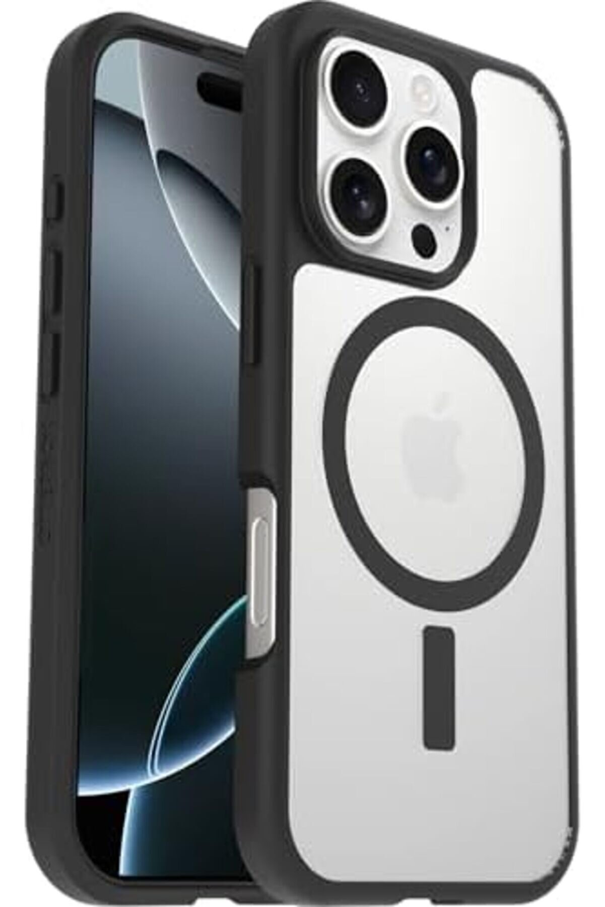 Lvnshop 16 Pro Uyumlu Sleek Seri̇si̇ Kılıf, Darbeye Ve D&uuml;şmeye Karşı Ultra Kılıf, Şeffaf/Si̇yah, 22412