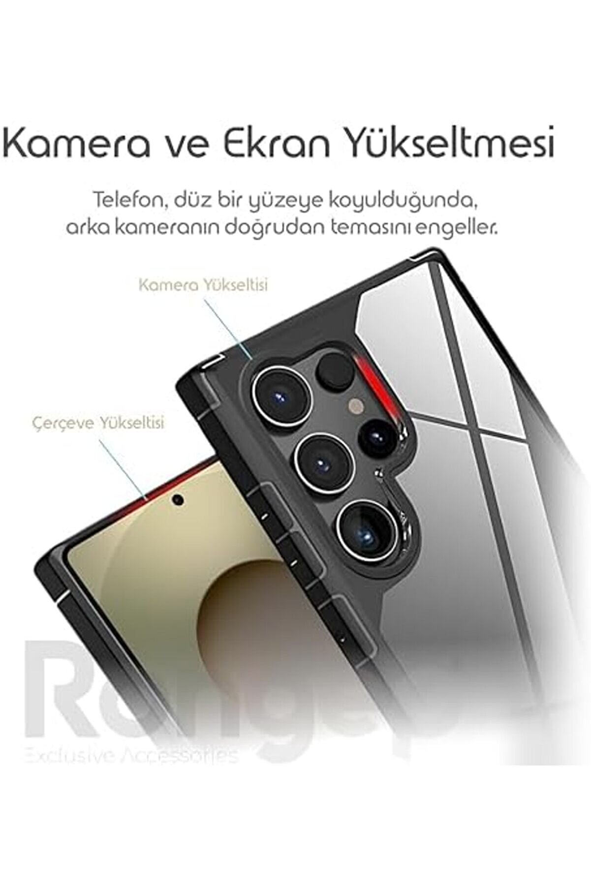 S25 Ultra İçi̇n Şok Emi̇ci̇ Si̇li̇kon Kenarlı Şeffaf Kılıf Arkası Sararmaya Karşı Sert Pc Yapıl