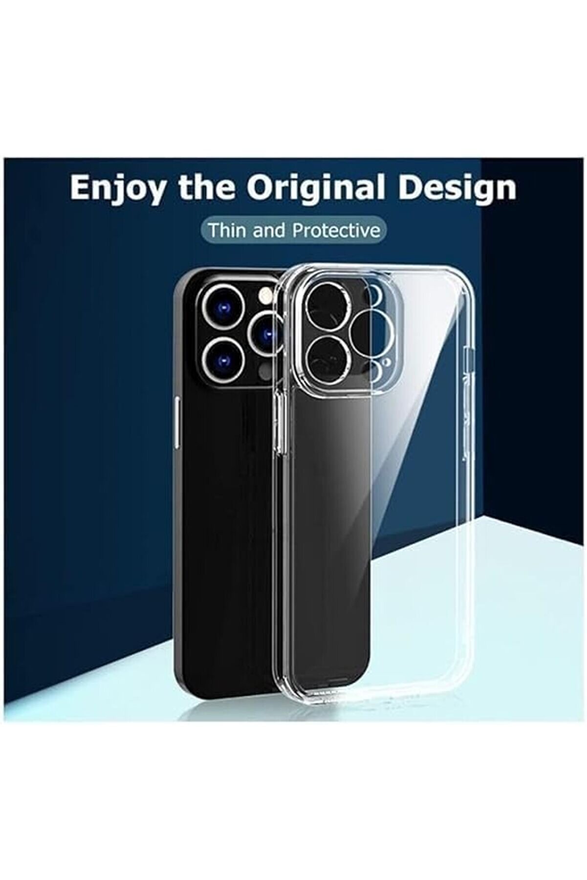 Aclyashop Şeffaf Kılıf 15 Promax Uyumlu Şeffaf Kılıf, Kamera Korumalı Şeffaf Si̇li̇kon Kılıf, Kamera 1