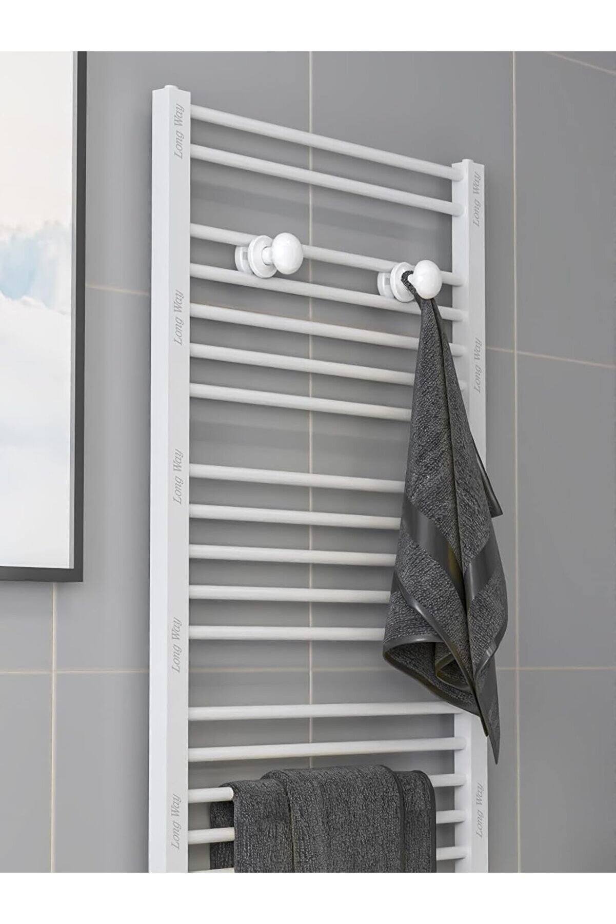 STOREMAX lvnshop Radyatör Askısı, Askısı, Bornoz Askısı, Kurulum, Havlu Kıyafet Askısı, Kurutmalık (BEYAZ) 2