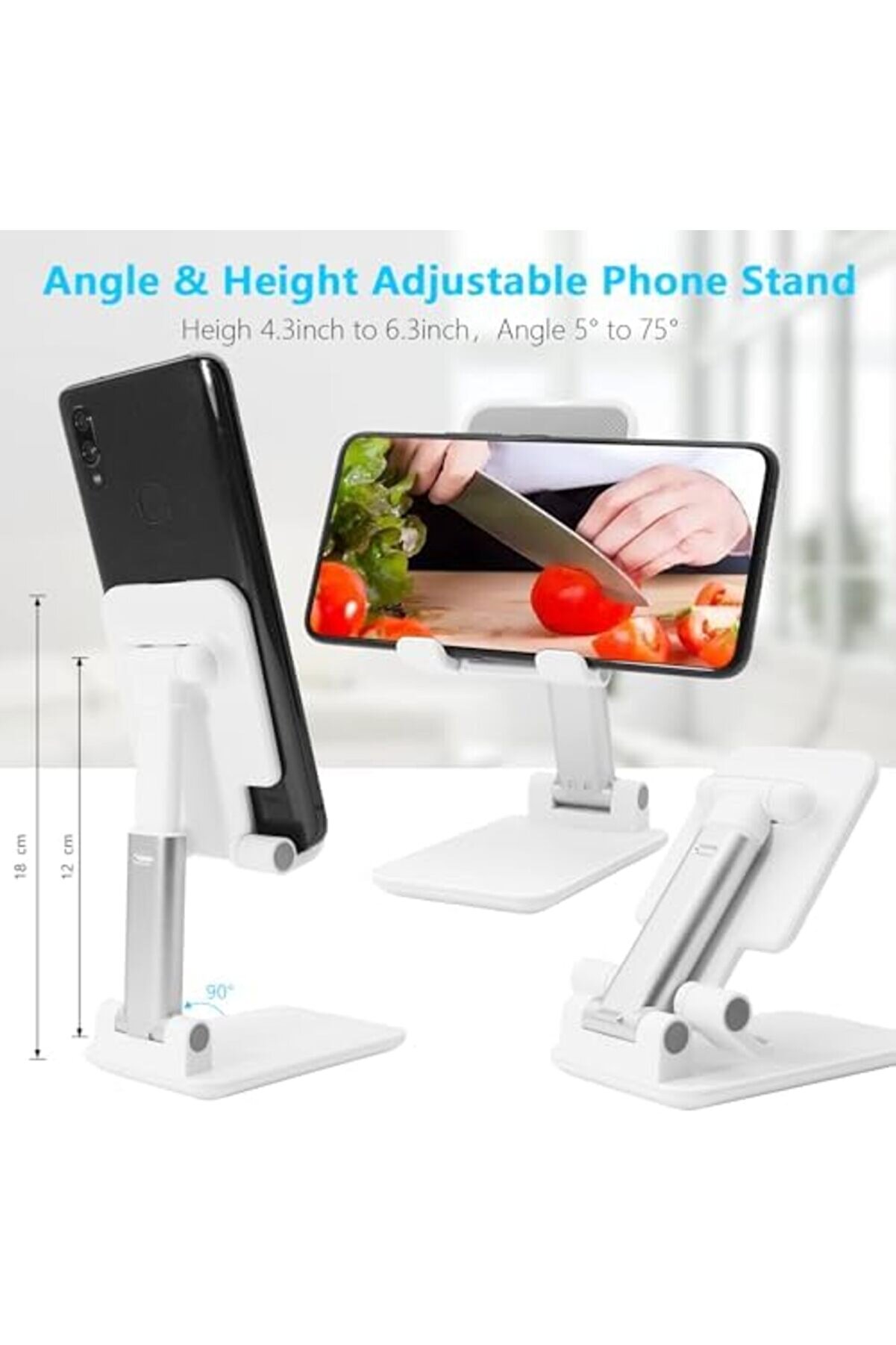 Oskyshopc Cep Telefonu, Katlanır Masaüstü Telefon, Açı Yüksekli̇ği̇ Ayarlanabi̇li̇r Cep Telefonu Tutacağ