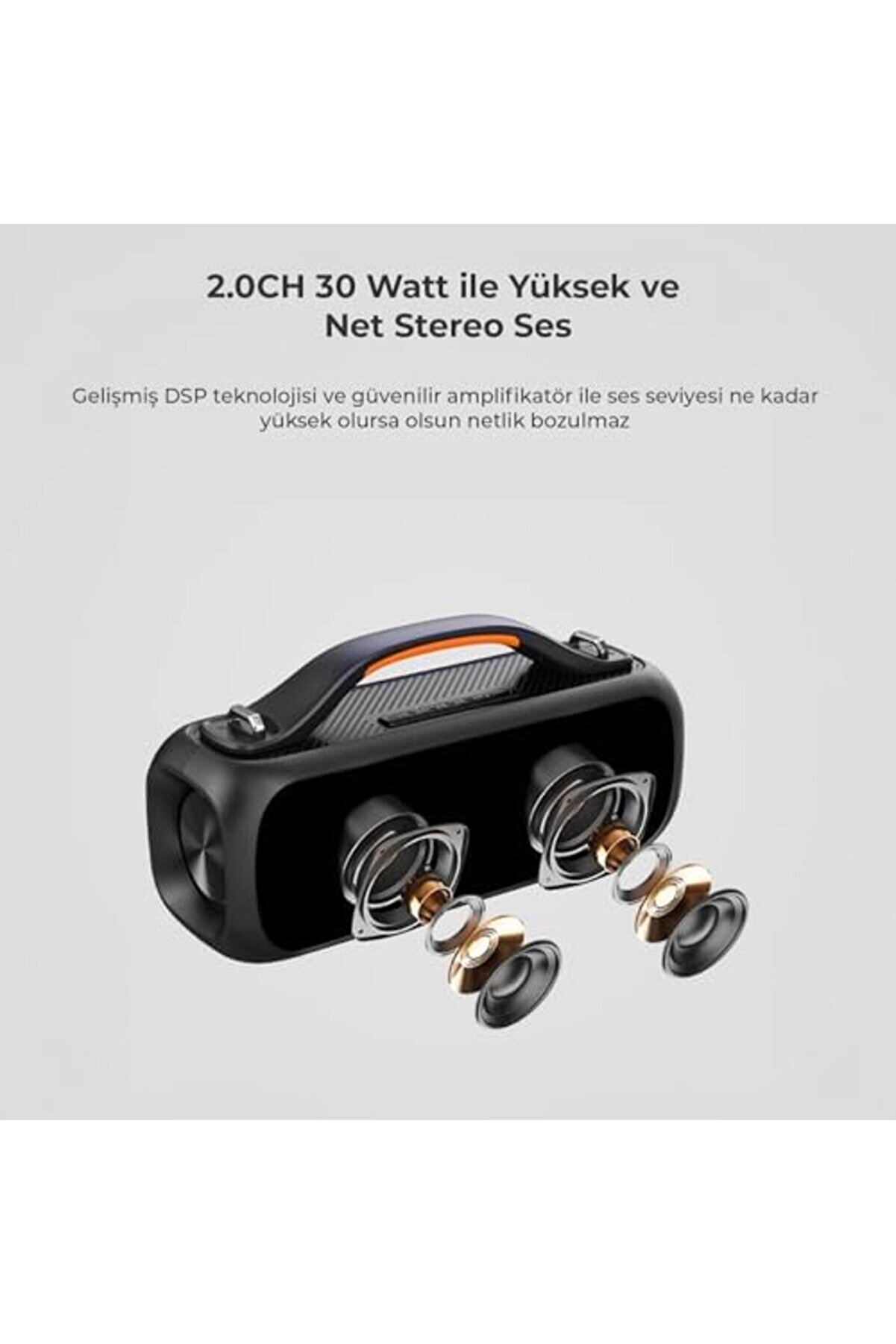 Lvnshop Ds155 30W Kablosuz 5.0 Rgb Aydınlatmalı Ipx5 Suya Dayanıklı Tws Boombox Taşınabi̇li̇r Hoparlör