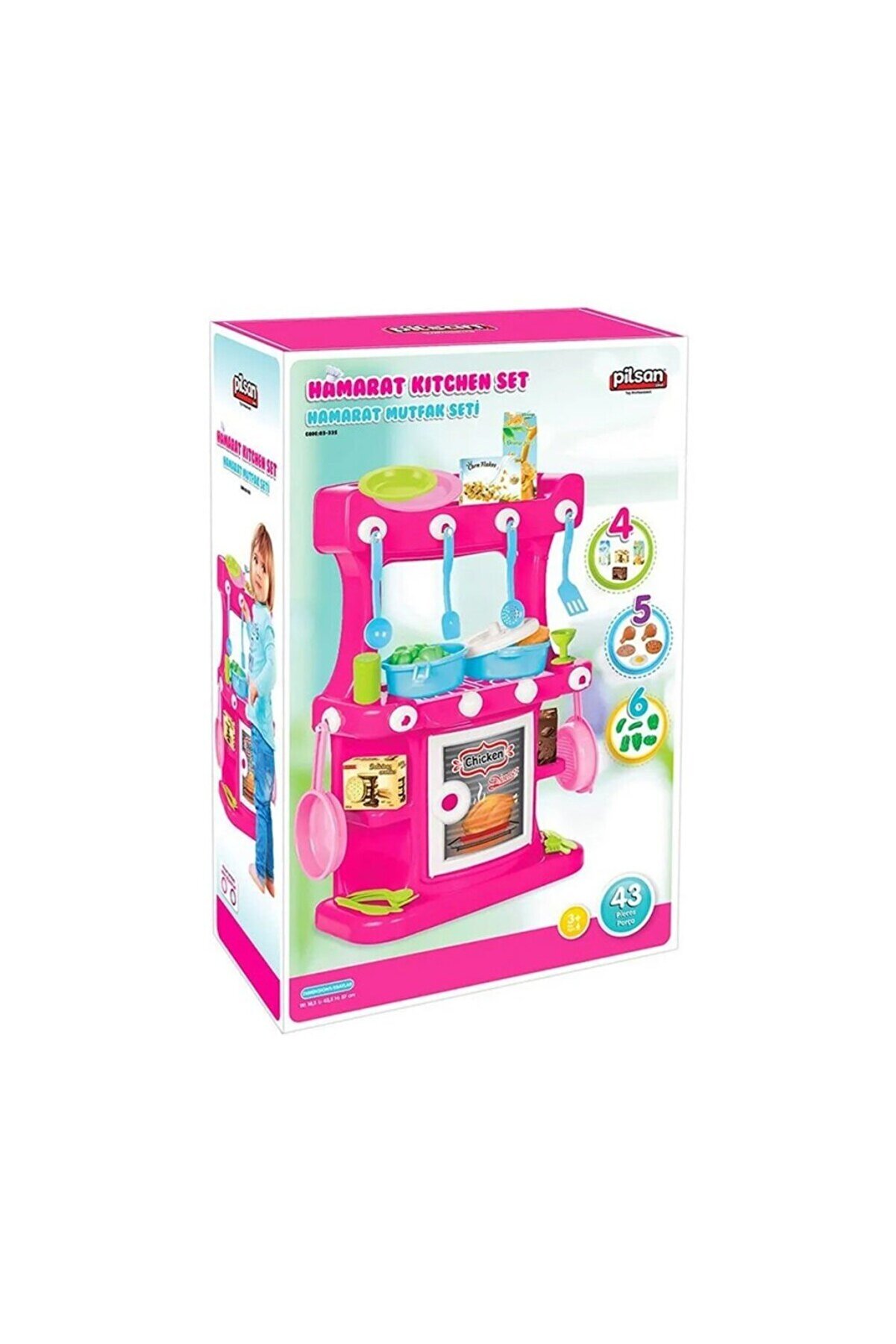 Toptan Bulurum 03 335 Hamarat Ayaklı Mutfak Seti Pembe Oyuncak