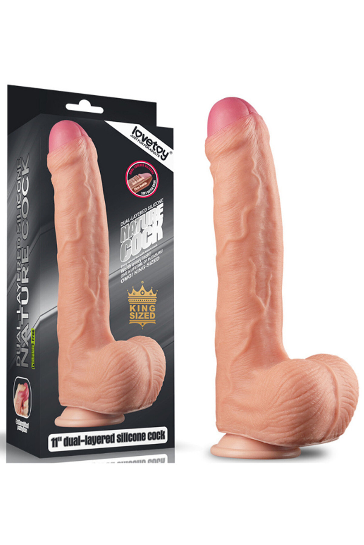 FantaziAtölyesi Censan 11 İnç Dual Layer Platinum Silicone Cock