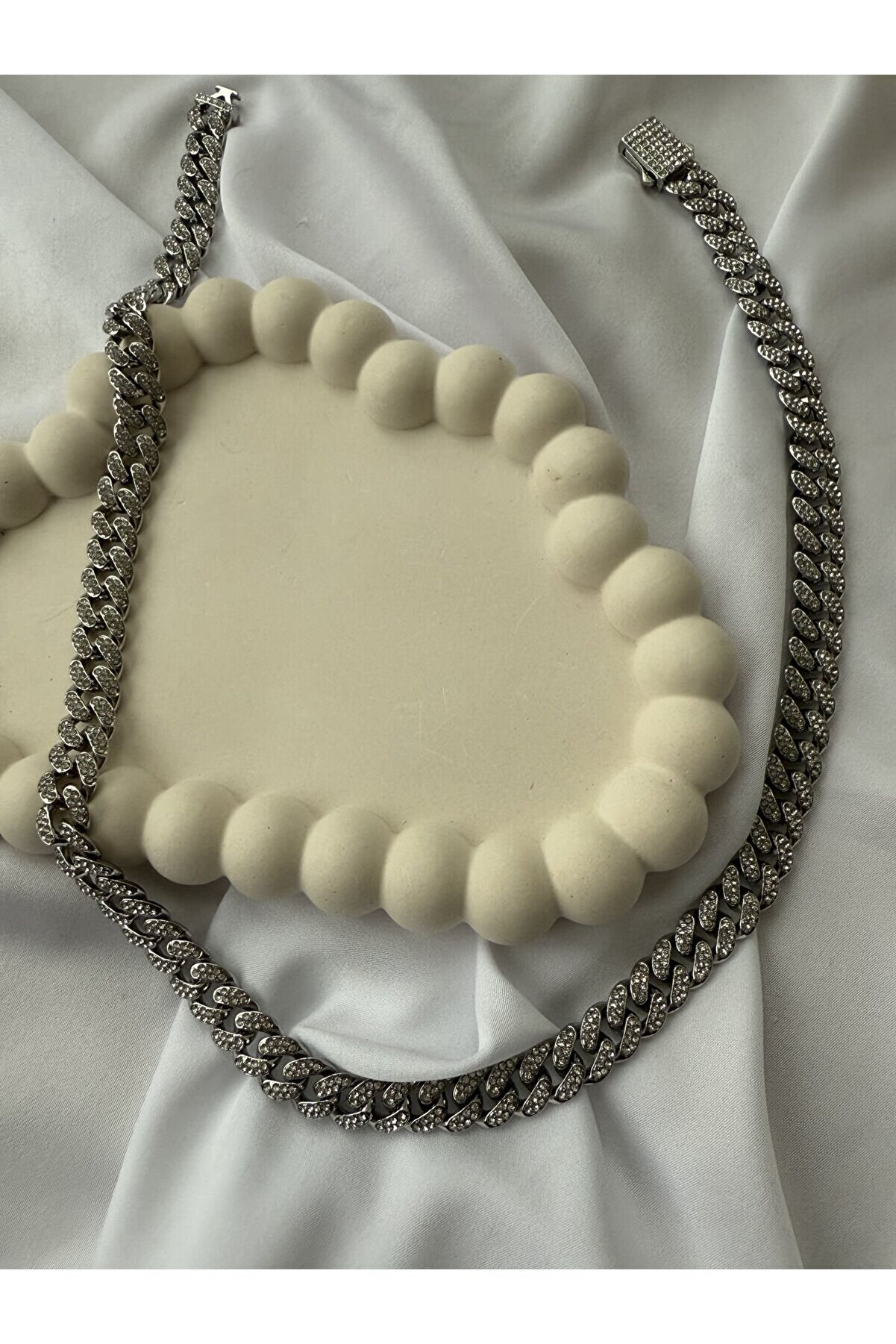 Ateli̇er Emi̇ne Si̇lver Taşlı Vıp Zi̇nci̇r Kolye