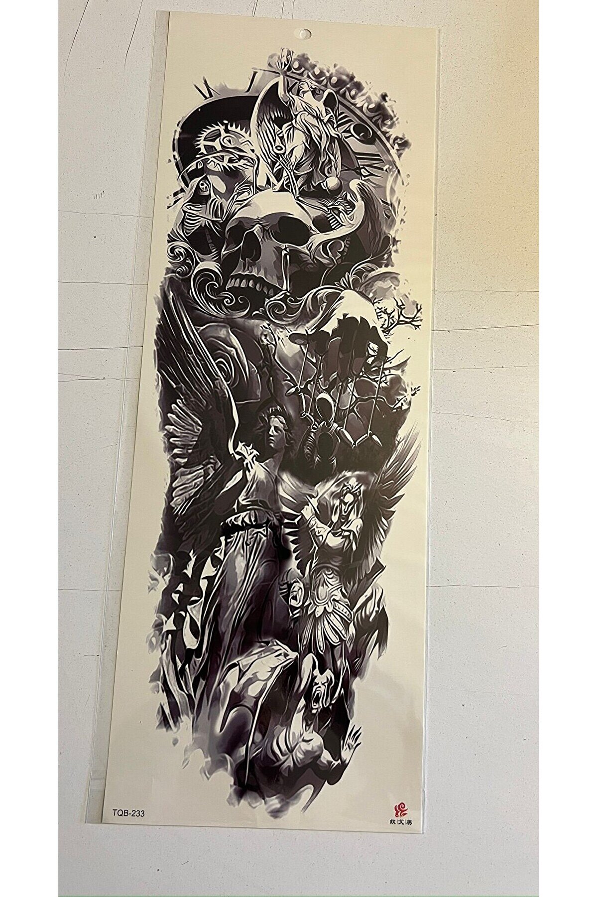 Ai̇rbrush Tattoo Kuru Kafa Melek 1 Hafta Kalıcı Tam Kol Bacak Yapıştırma Geçi̇ci̇ Dövme 46 Cm