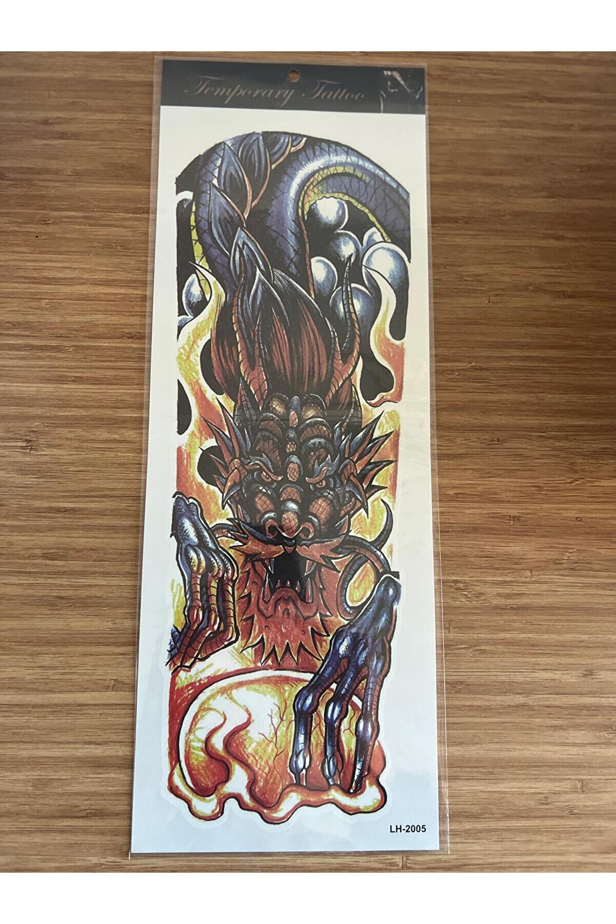 Ai̇rbrush Tattoo Canavar 1 Hafta Kalıcı Tam Kol Bacak Yapıştırma Ge&ccedil;i̇ci̇ D&ouml;vme 46 Cm