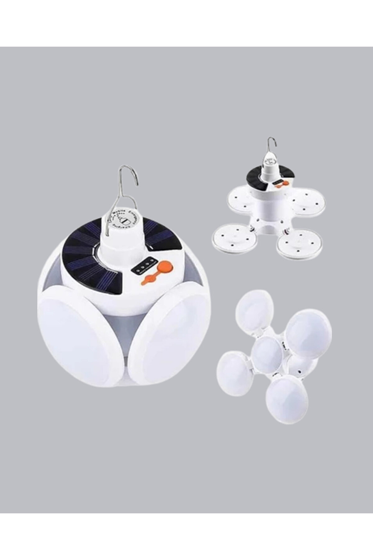 Solar Güneş Enerji̇li̇ Ve Usb Şarjlı 5 Kanatlı Led Kamp Lambası