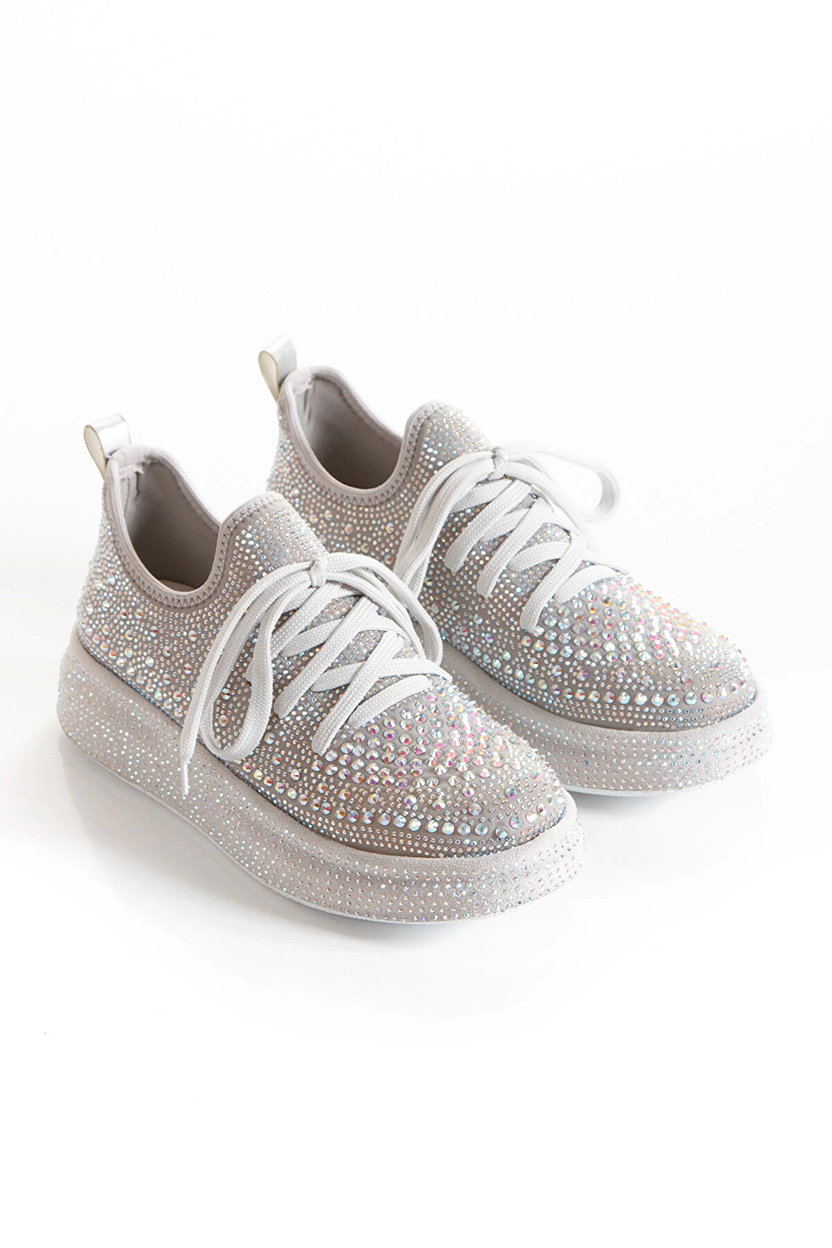 Gult Kadın Işıltı Platform Tabanlı Sneaker