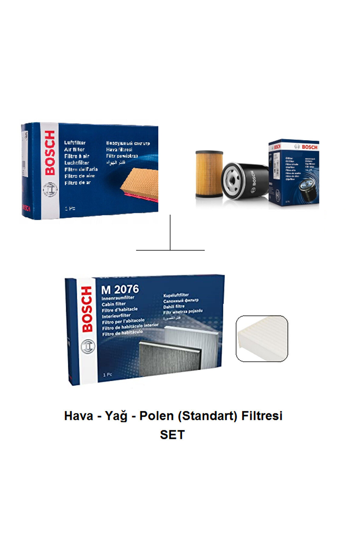 Bosch Jetta 1.4 Tsi 150 Hp CAVA 2011-2017 Filtre Seti HavaF026400342-F026407143Yağ-Polen (Std) 1987432097