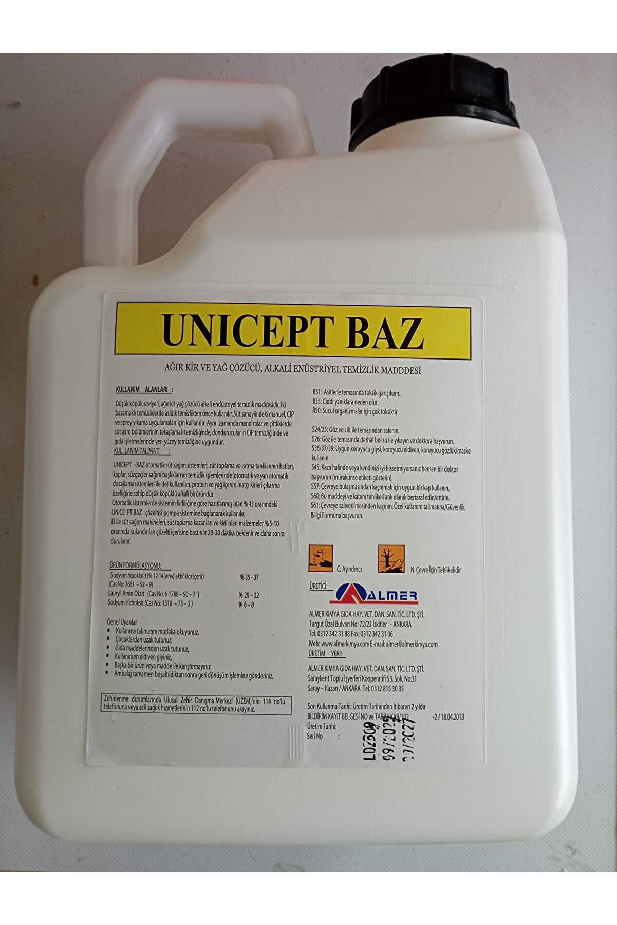 Almer S&uuml;t Sağım Maki̇nesi̇ Temi̇zleme Dezenfektanı Unıcept Baz 5 Li̇tre