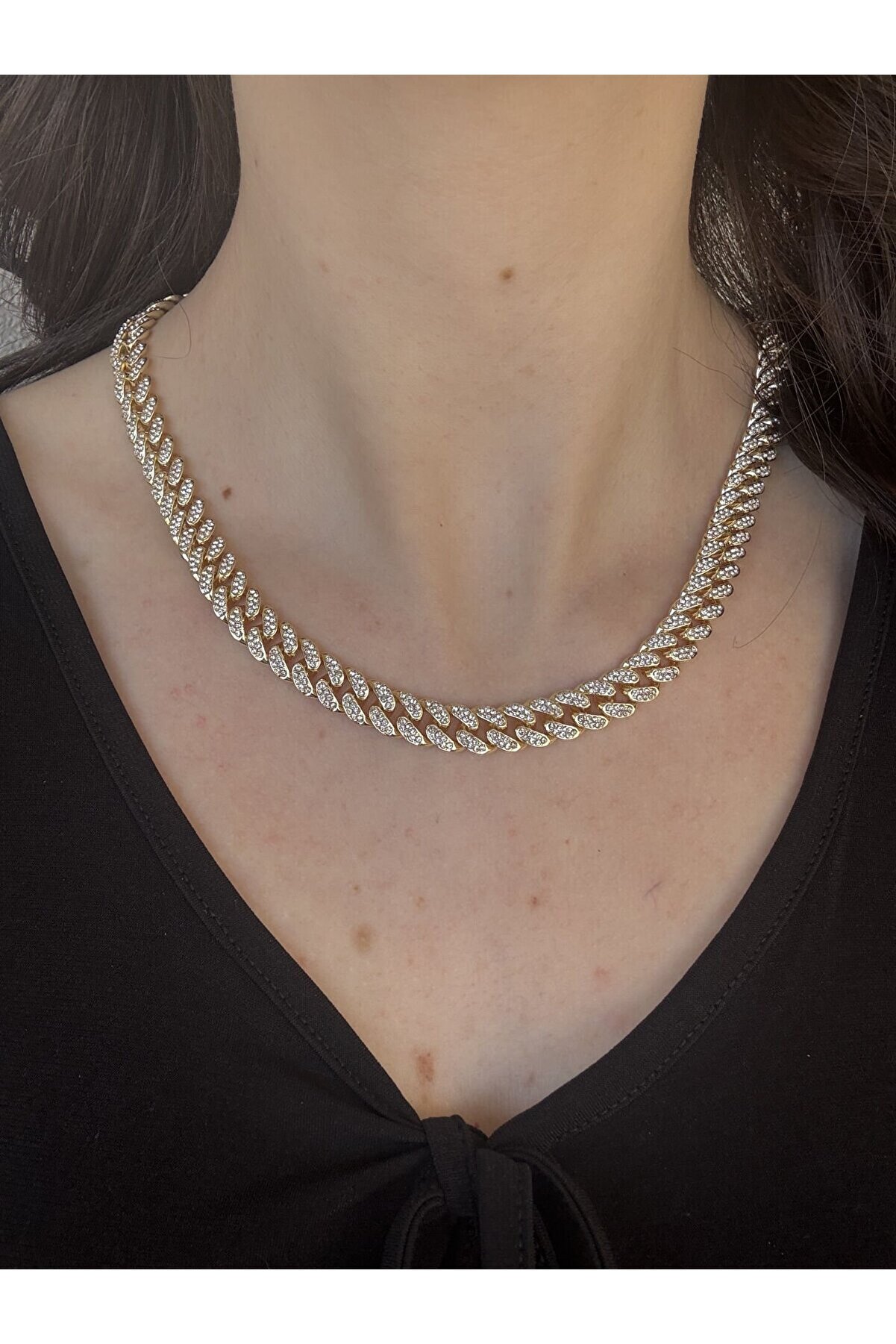 Ateli̇er Emi̇ne Gold Taşlı Vıp Zi̇nci̇r Kolye