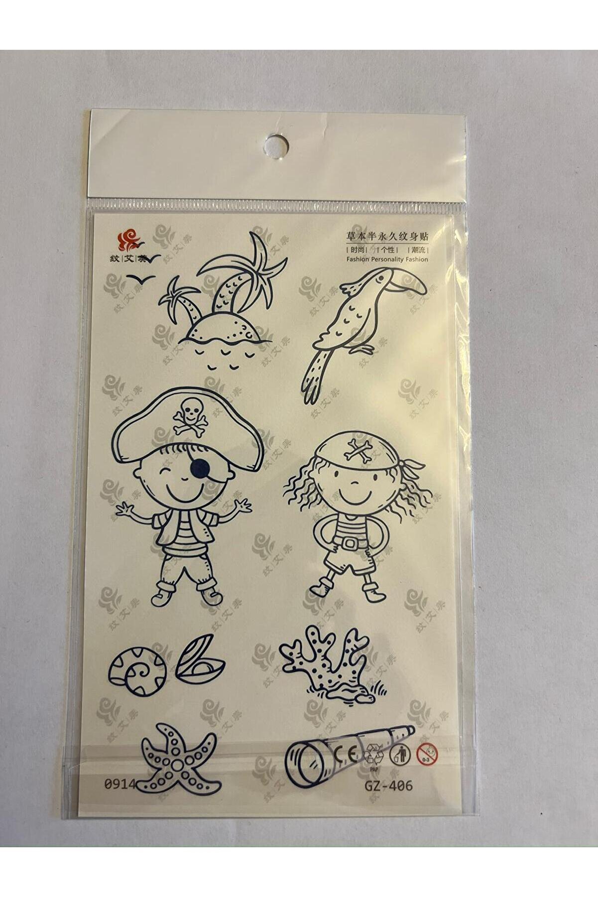 Ai̇rbrush Tattoo Çocuk Desenleri̇ 18X11 Cm Yarı Kalıcı Hayalet Geçi̇ci̇ Dövme Yapıştırma Dövme