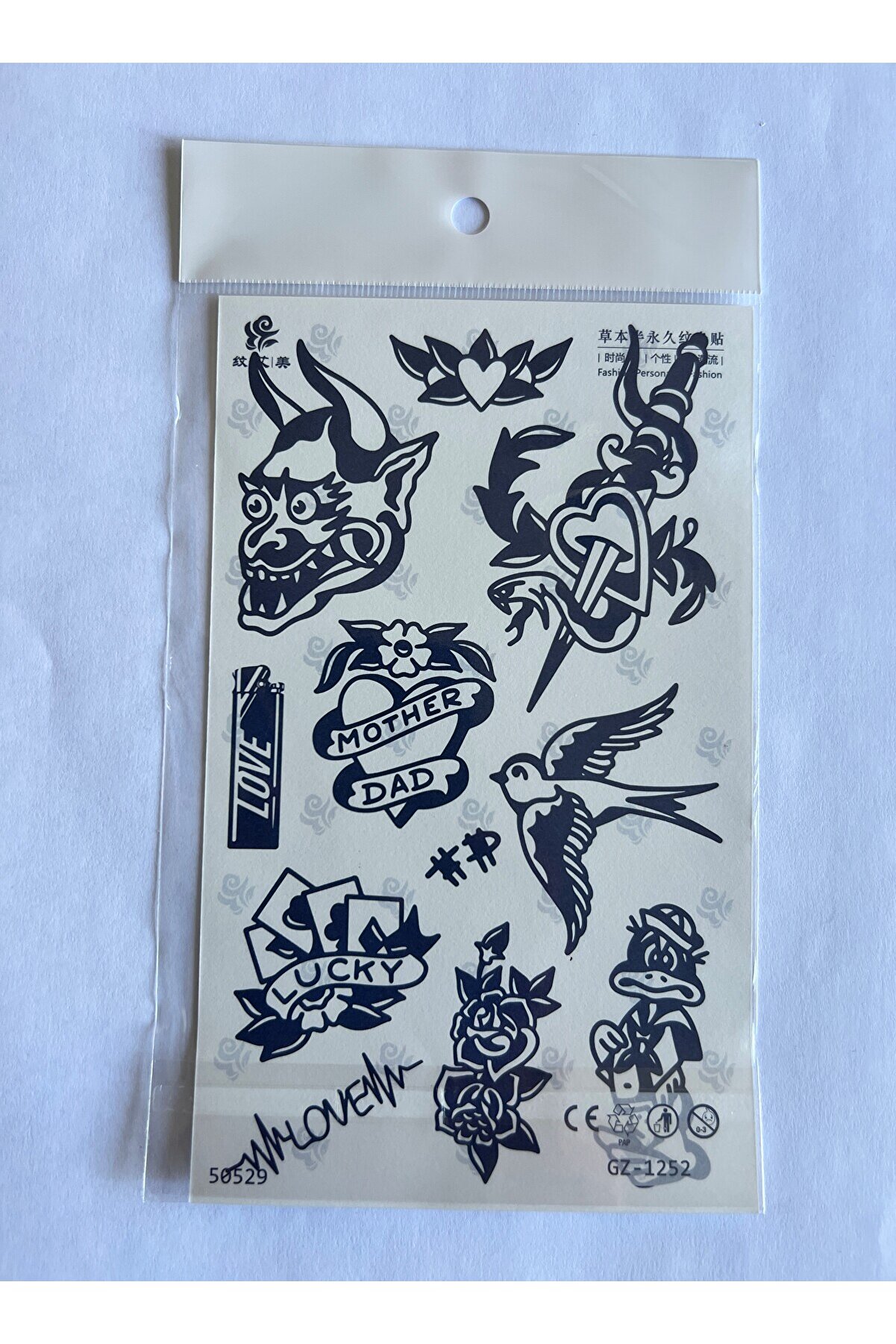 Ai̇rbrush Tattoo Karma Mi̇ni̇maller 18X11 Cm Yarı Kalıcı Geçi̇ci̇ Dövme