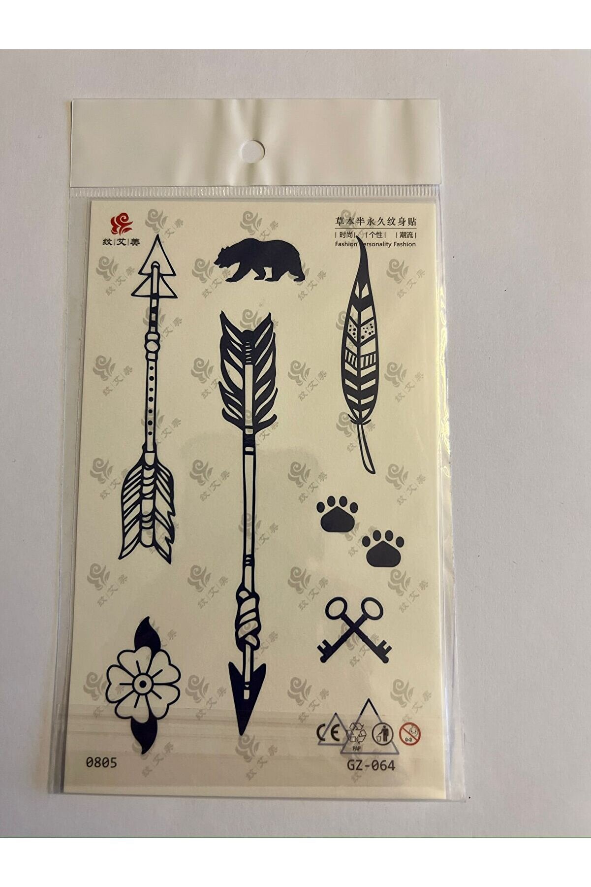 Ai̇rbrush Tattoo Ok Ayı 18X11 Cm 1 Ay Kalıcı Geçi̇ci̇ Dövme Yapıştırma Dövme