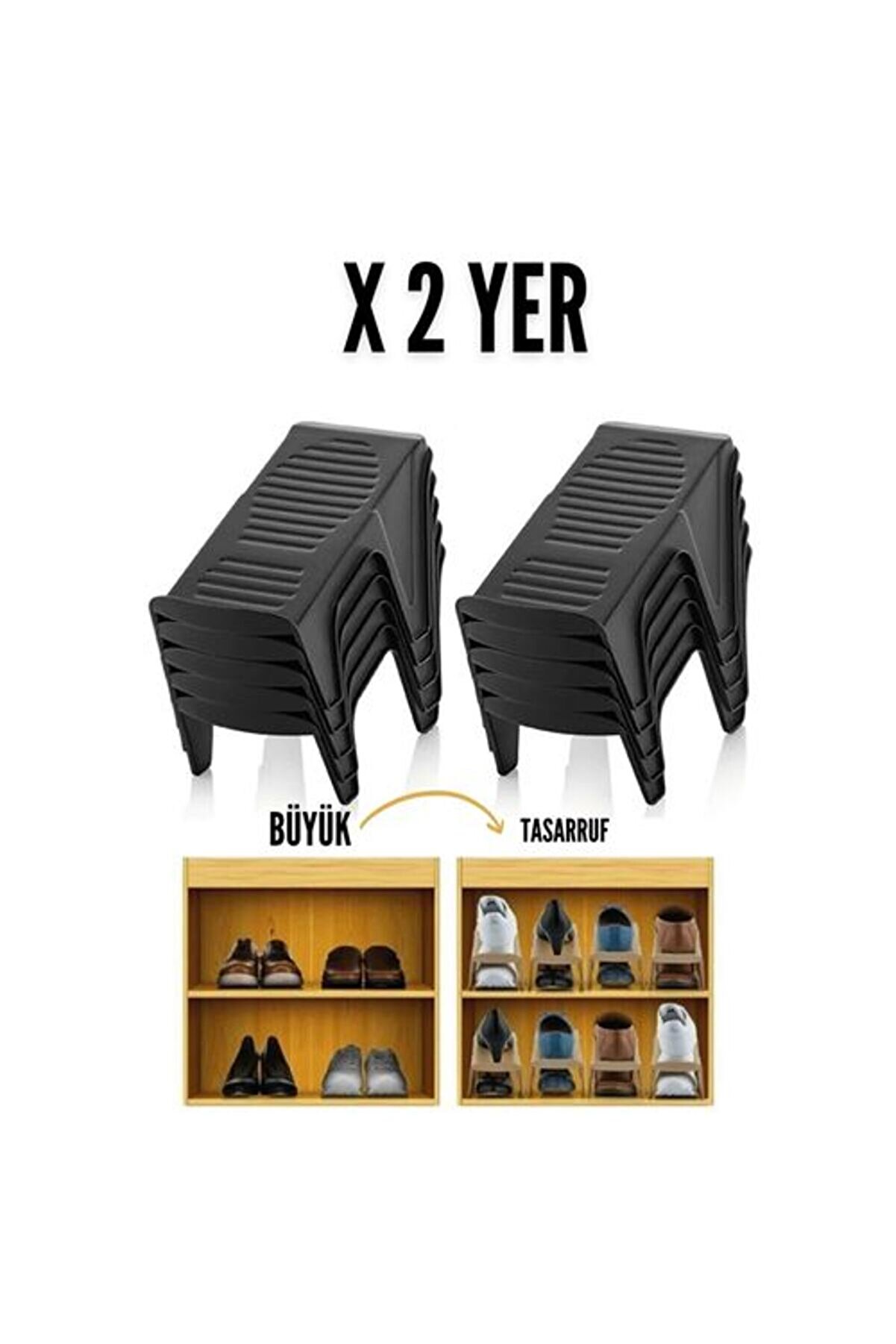Toptan Bulurum 10 LU Ayakkabı Rampası Yer Tasarruf Organizeri Mehle
