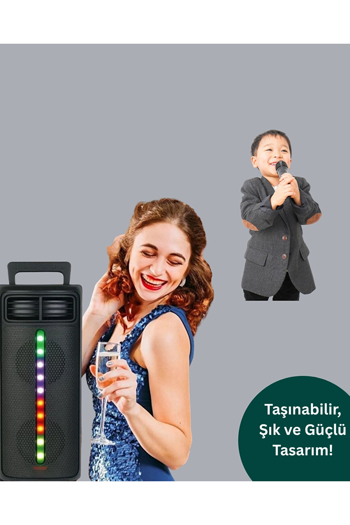 Bluetooth Işıklı Hoparlör – 2X5W Güç | Usb + Tf Kart + Fm Radyo | Si̇yah Renk (Kopya)