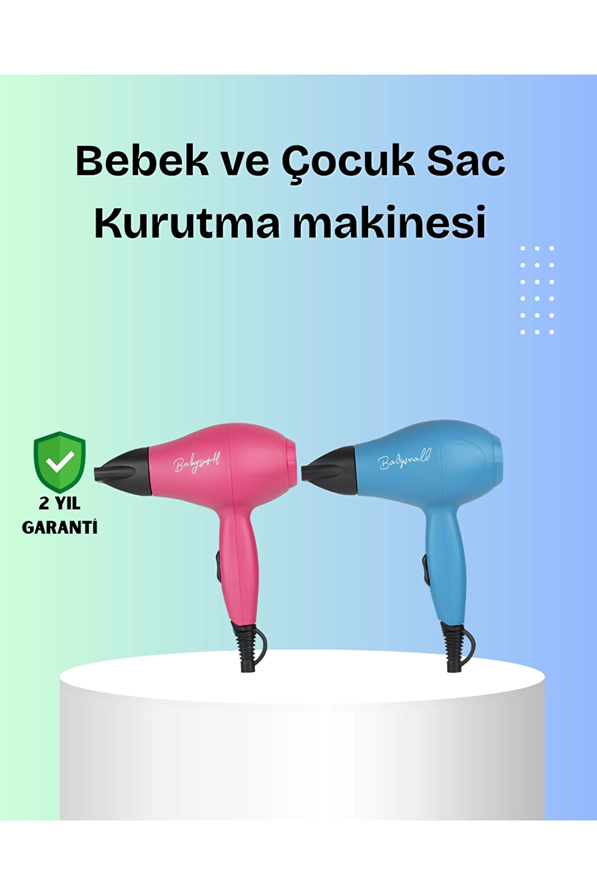 Eco Lounge Bebek Dostu Mini Fön – Statik Elektrik Azaltıcı Anion Teknolojisi