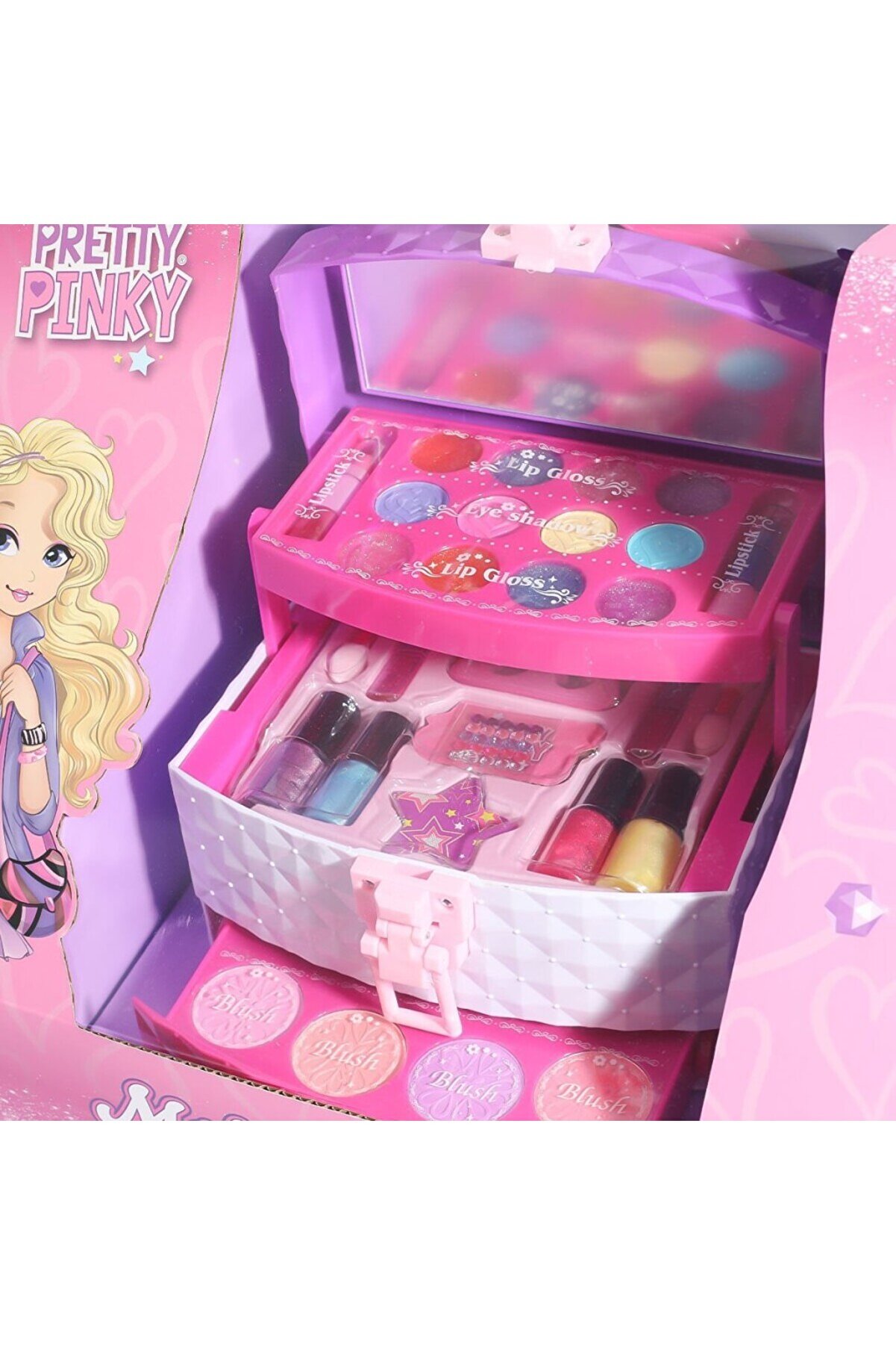 4279 3 Katmanlı Çantalı Makyaj Seti̇ Sunman