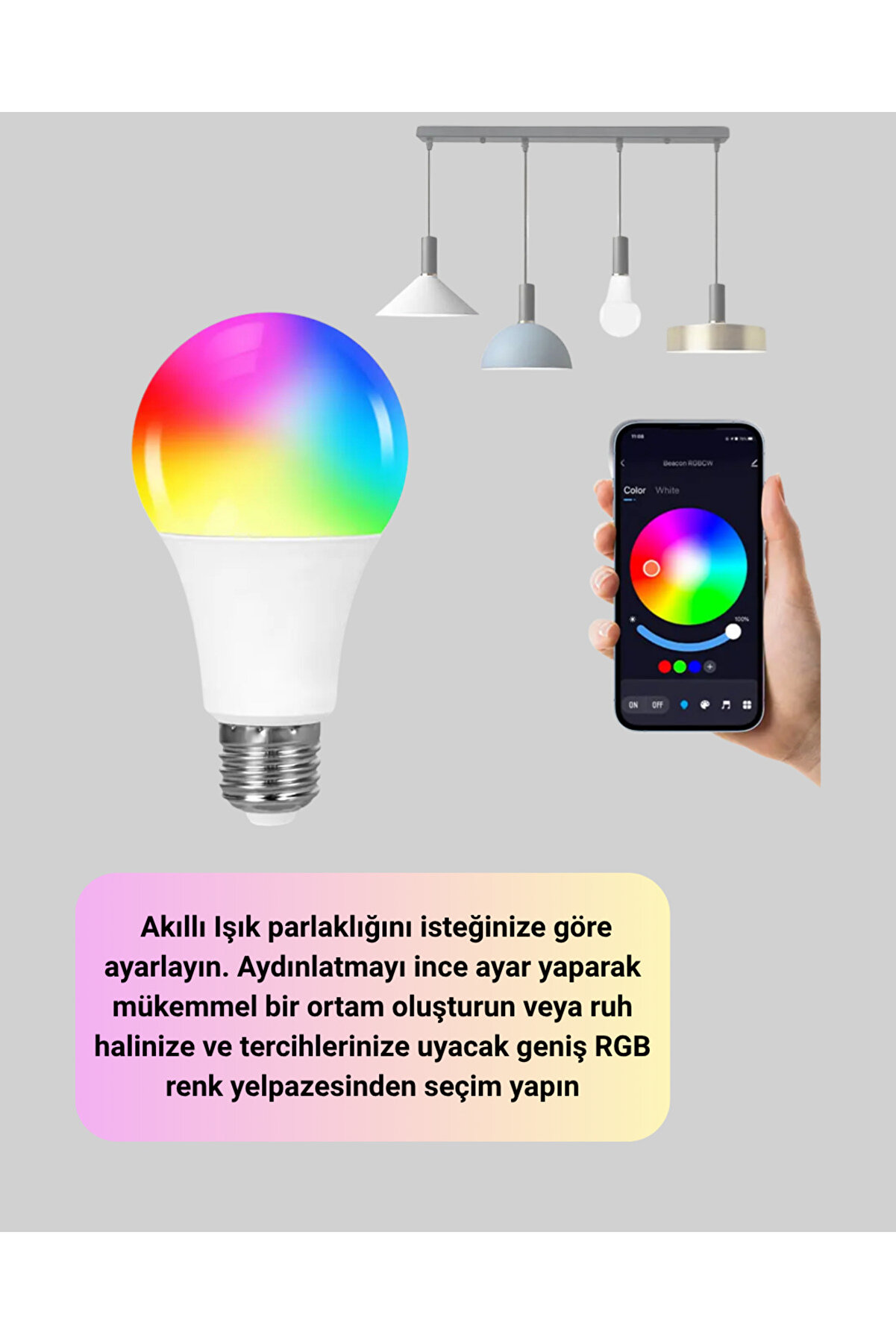 Rgbw Teknoloji̇li̇ Akıllı Led Ampul, Zamanlayıcılı