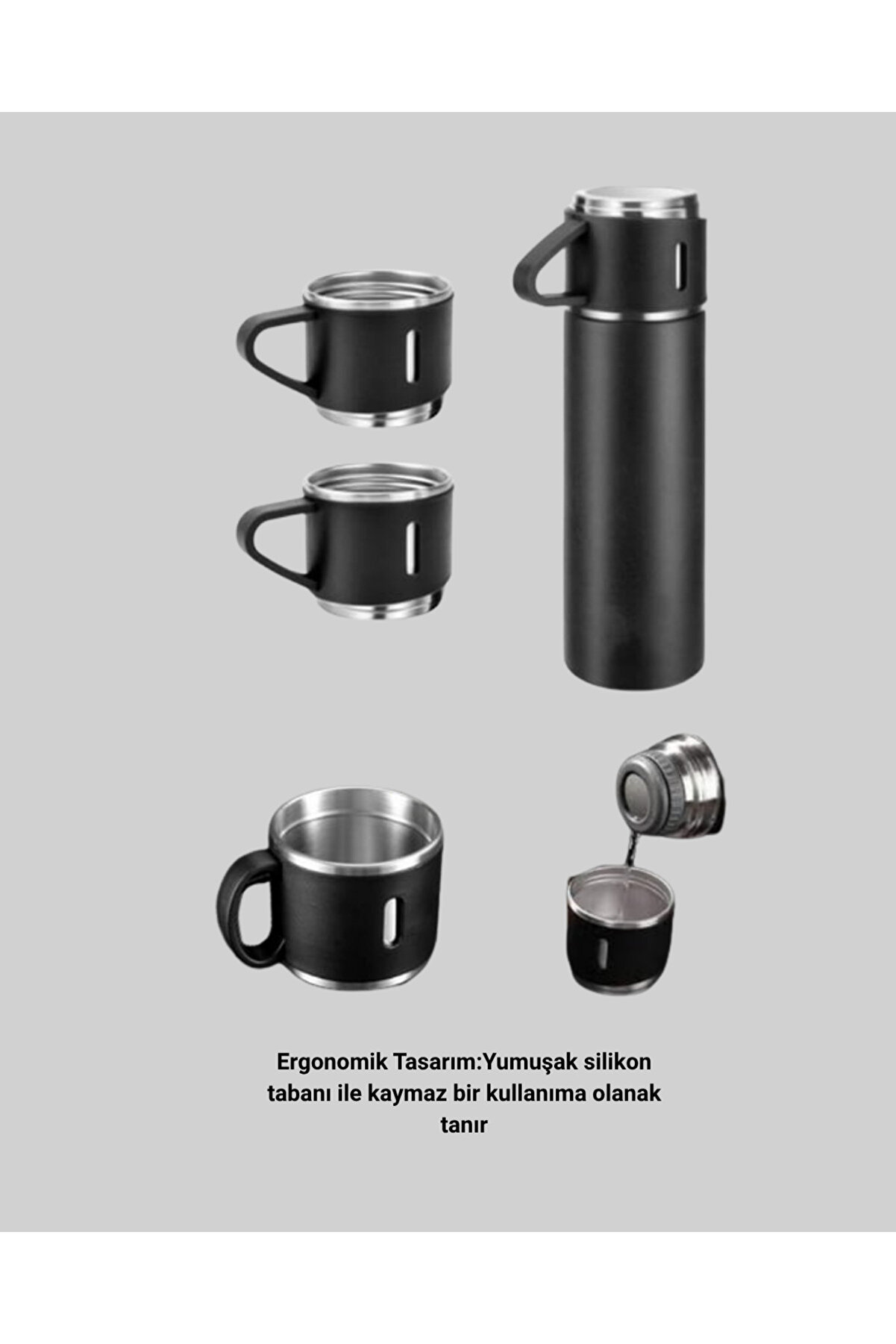 Isıyı Uzun Süre Koruyan 500 Ml Termos Seti̇ | Çeli̇k Gövde, 2 Bardaklı, Hedi̇ye Kutulu