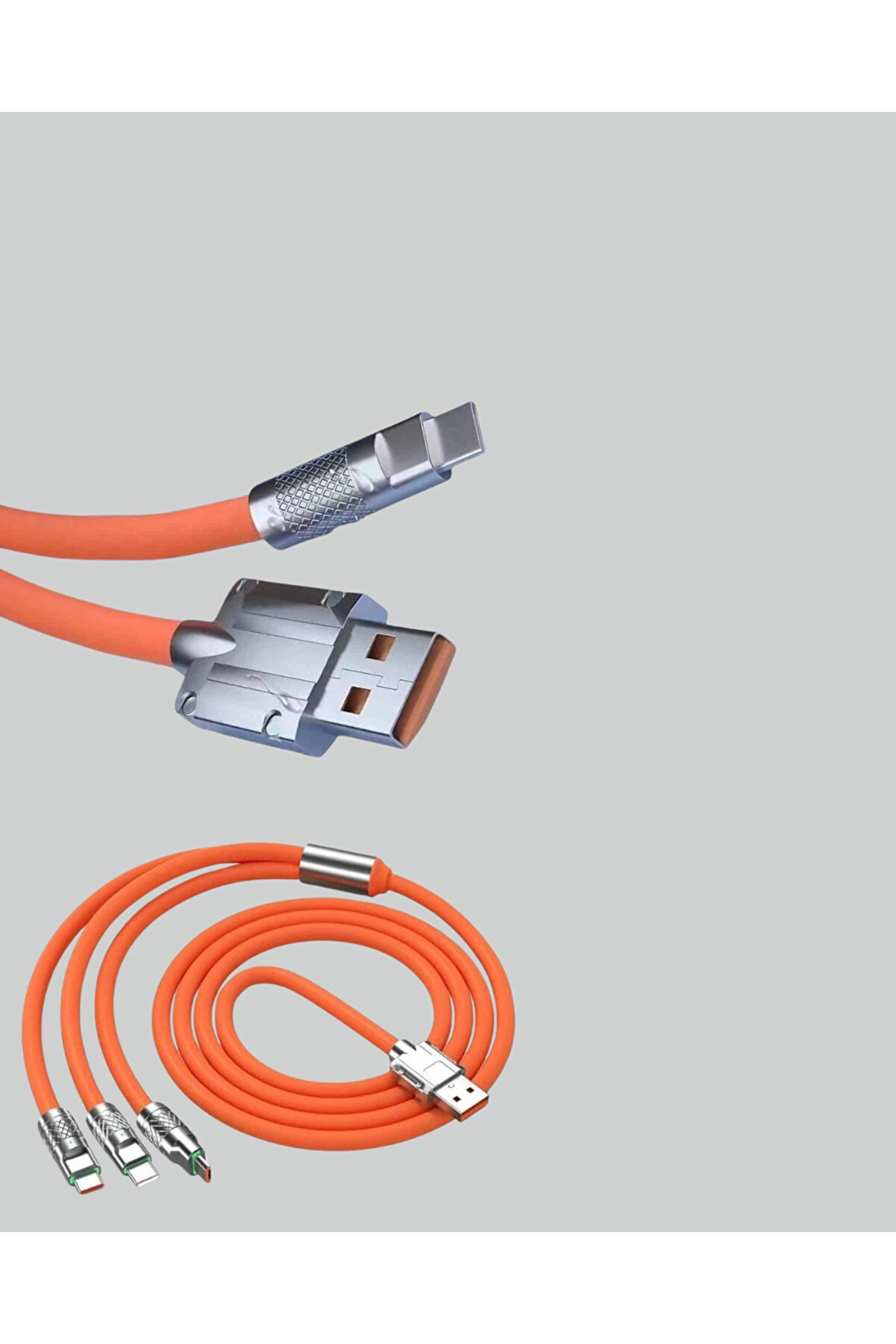 120W Şarj Destekli̇ 3’Ü 1 Arada Çoklu Şarj Kablosu – 1.2 Metre