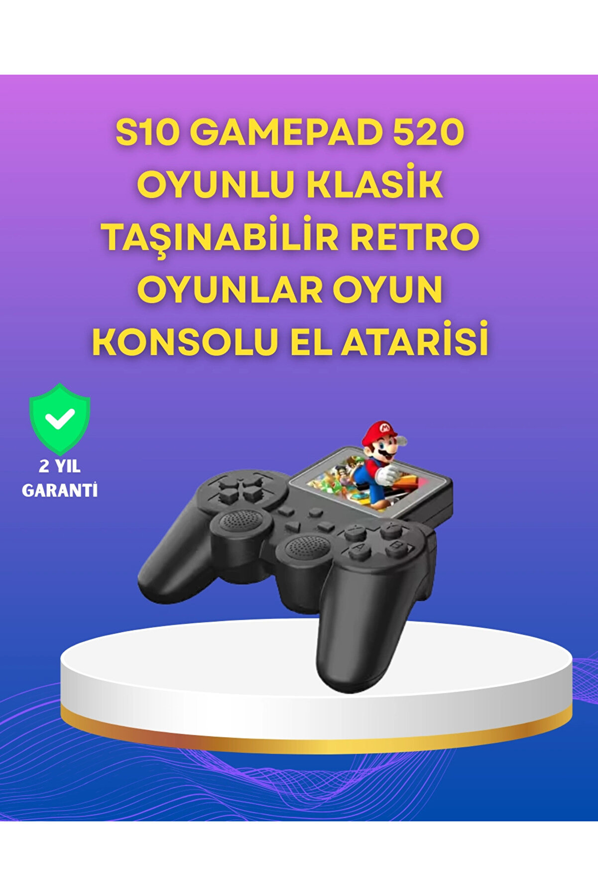 gizmurstore 2.4 İnç Ekranlı 500 Oyunlu Taşınabilir Retro Oyun Konsolu, Şarjlı El Tipi Mini