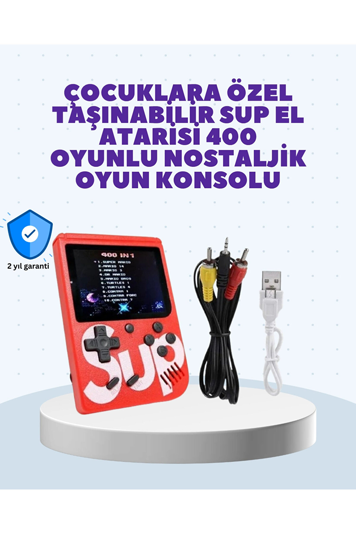 KAKTÜS JACK Şarjlı Taşınabilir El Oyun Konsolu 400 Oyun