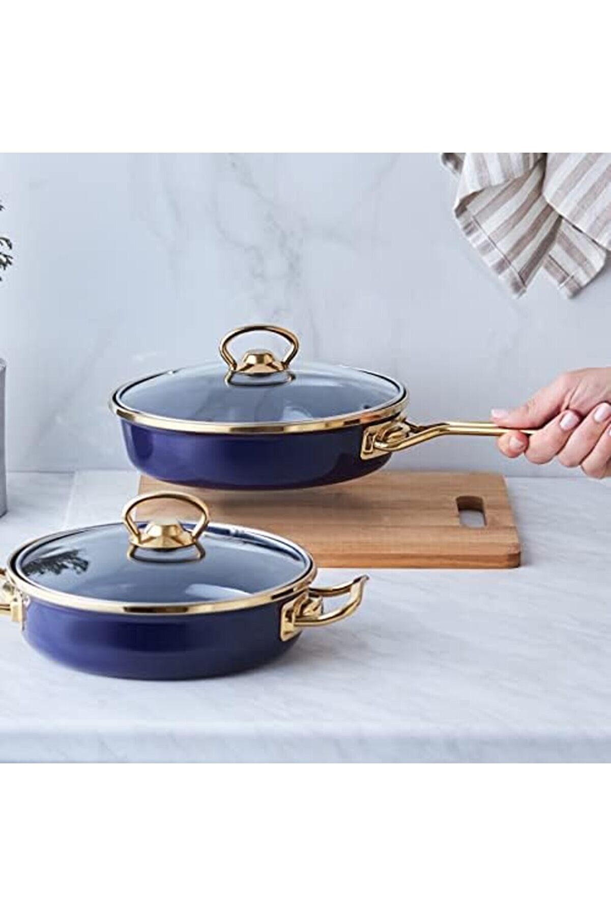 Modashi̇ne Pi̇raye Tava-Sahan Seti̇ Kapaklı Laci̇vert Modascope 1014773