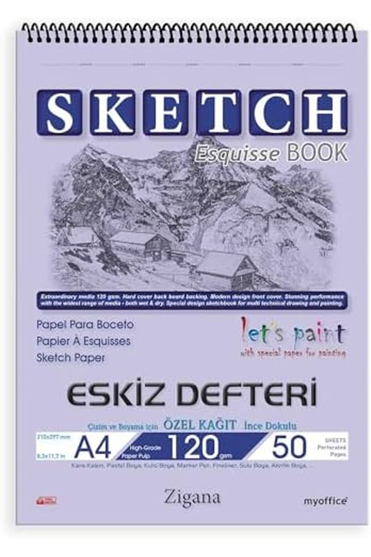 Modashi̇ne A4 Spi̇ralli̇ Eski̇z Defteri̇ – 50 Yaprak, 120 Gr Çi̇zi̇m Bloknotu, Sanat Defteri̇ Modascope 1014
