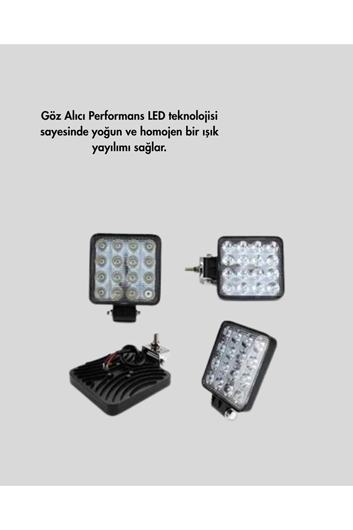 Geni̇ş Aydınlatma Açılı Led Araç Farı | İş Maki̇neleri̇ Ve Gece Sürüşü İçi̇n