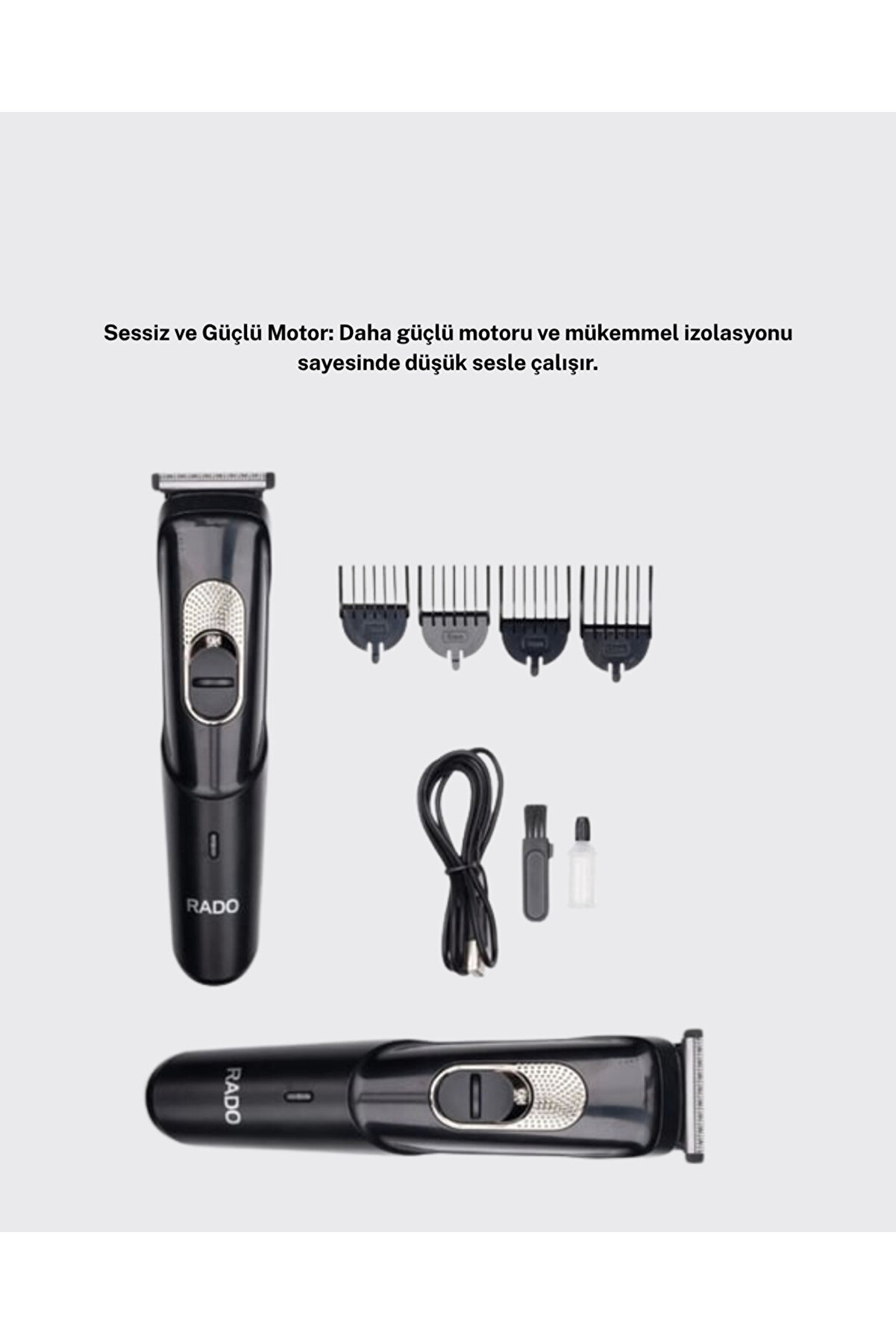 Kablosuz, Paslanmaz Çeli̇k Lı Profesyonel Saç Ve Sakal Tıraş Maki̇nesi̇ – Sessi̇z, Güçlü Ve Ergonomi̇k