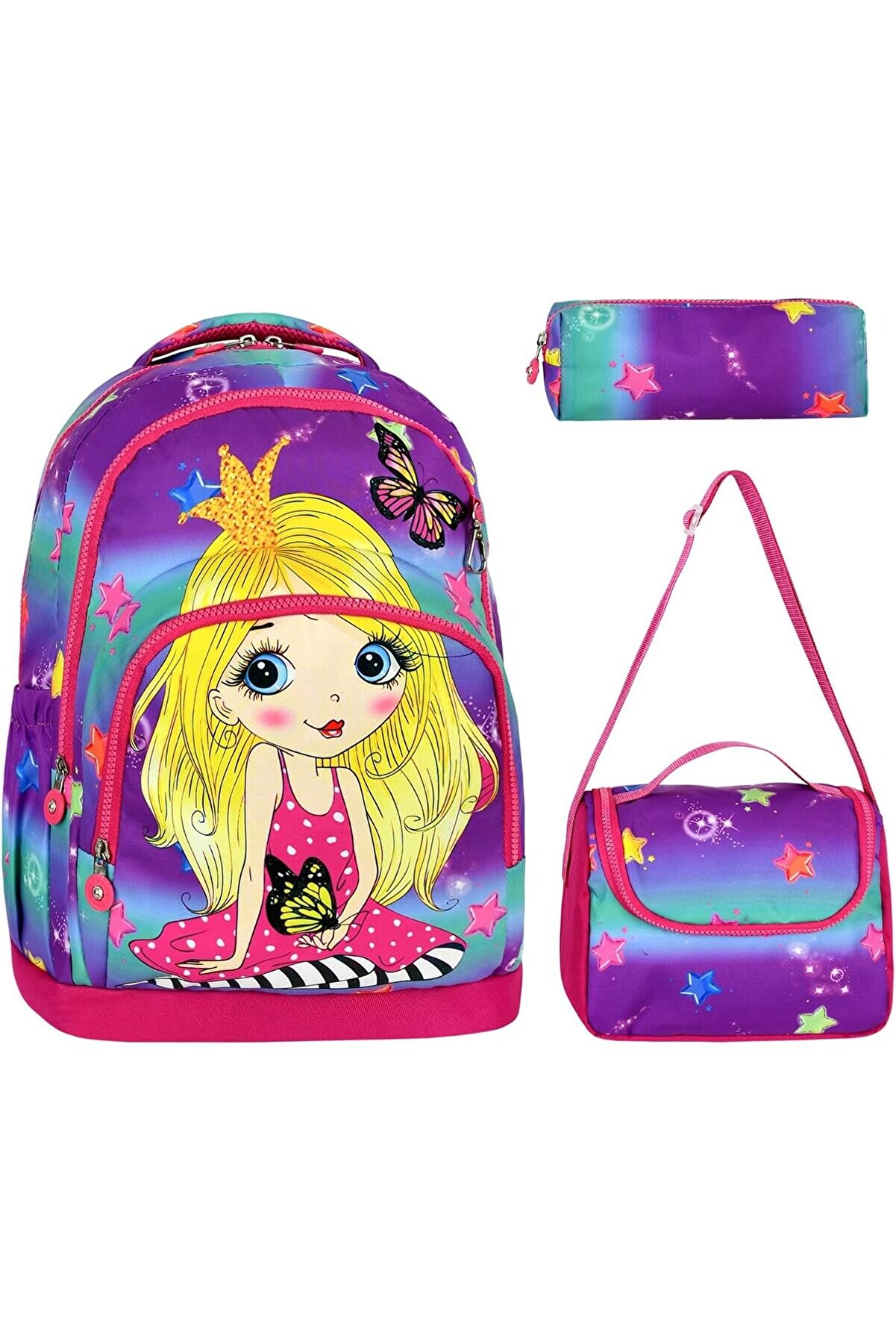 STOREMAX modashine ilkokul Anaokul Sırt Çantası Kız çocuk Beslenme Çantalı Termos özellikli Kalemlikli Ortope