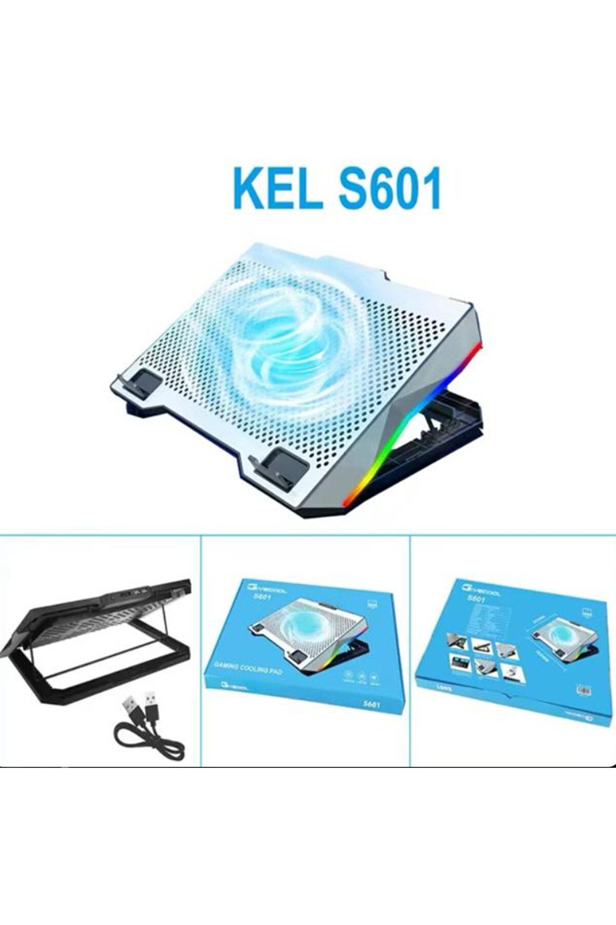 Zr924 S601 Tek Fanlı Rgb Metali̇k Laptop Soğutucu