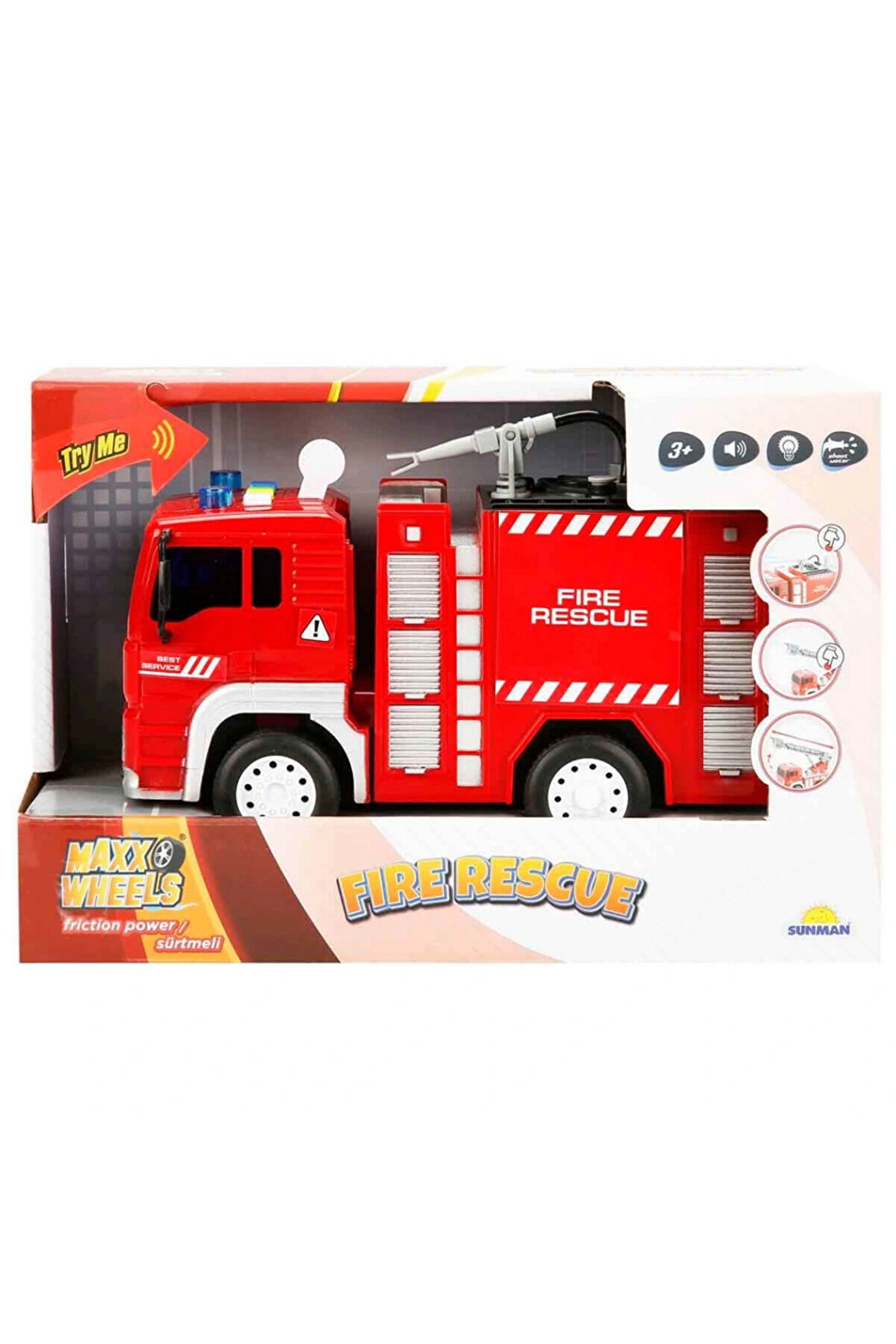 Bfs Maxx Wheels Sesli̇ Ve Işıklı Su Fışkırtan İtfai̇ye Aracı 20 Cm.