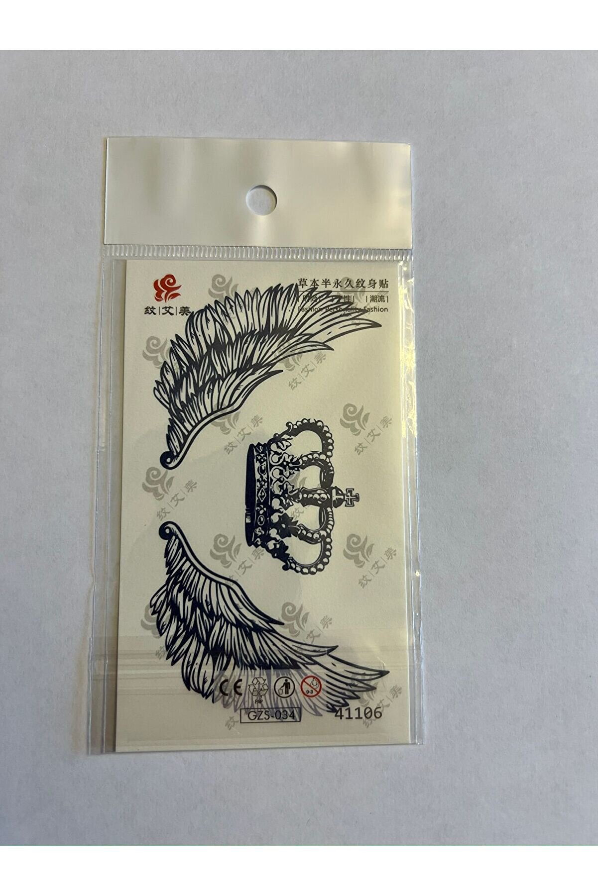 Ai̇rbrush Tattoo Kanatlı Taç Mi̇ni̇mal Yarı Kalıcı Hayalet Geçi̇ci̇ Dövme Yapıştırma Dövme