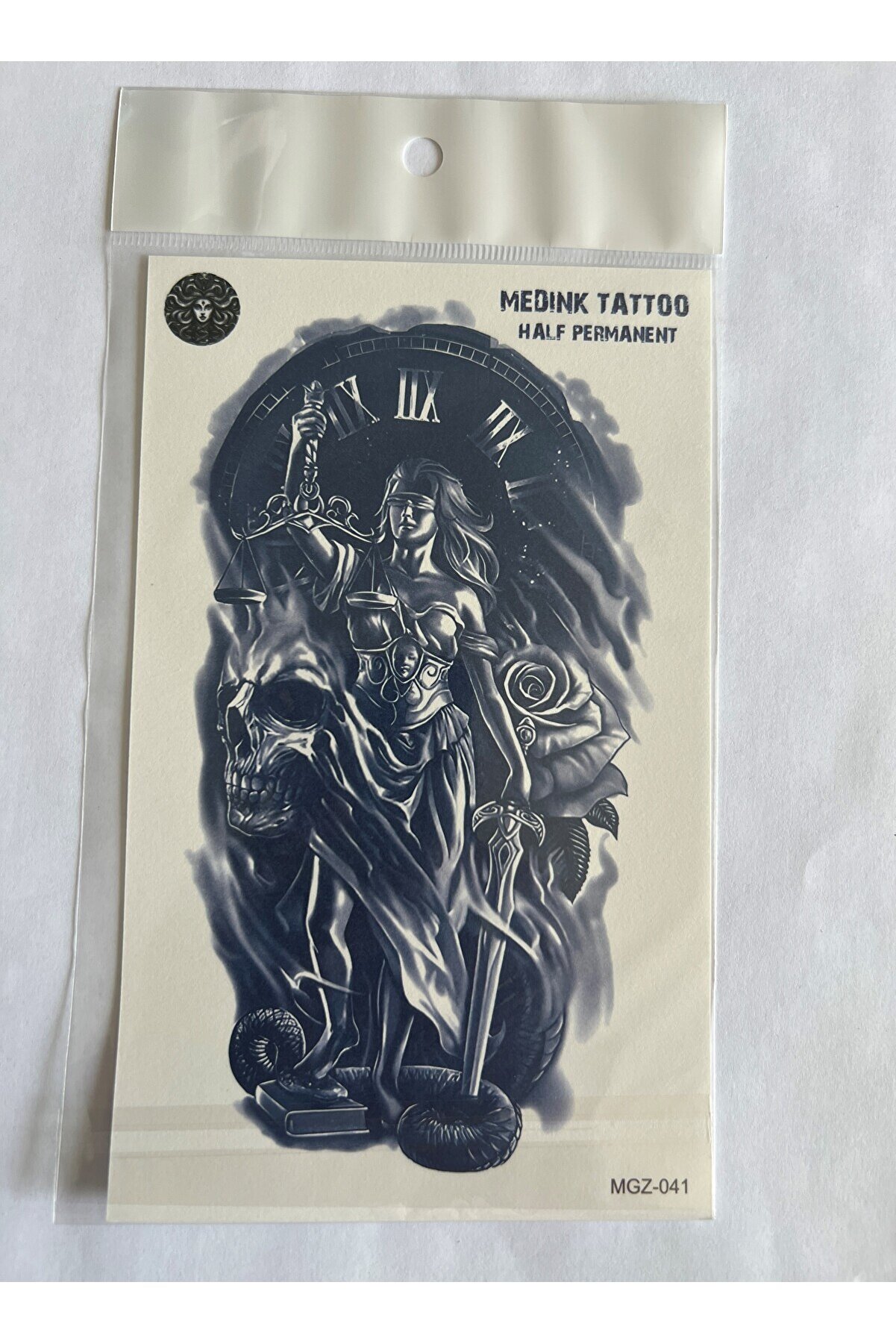 Ai̇rbrush Tattoo Adalet 18X11 Cm Yarı Kalıcı Hayalet Geçi̇ci̇ Dövme Yapıştırma Dövme