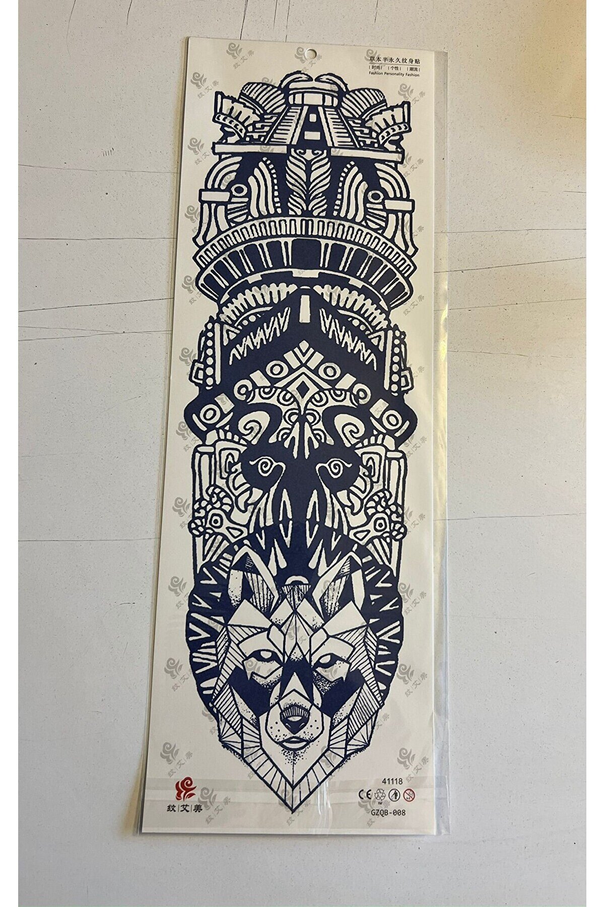 Ai̇rbrush Tattoo Kurt 3 Hafta Kalıcı Tam Kol Bacak Kaplama Yapıştırma Ge&ccedil;i̇ci̇ D&ouml;vme 46 Cm