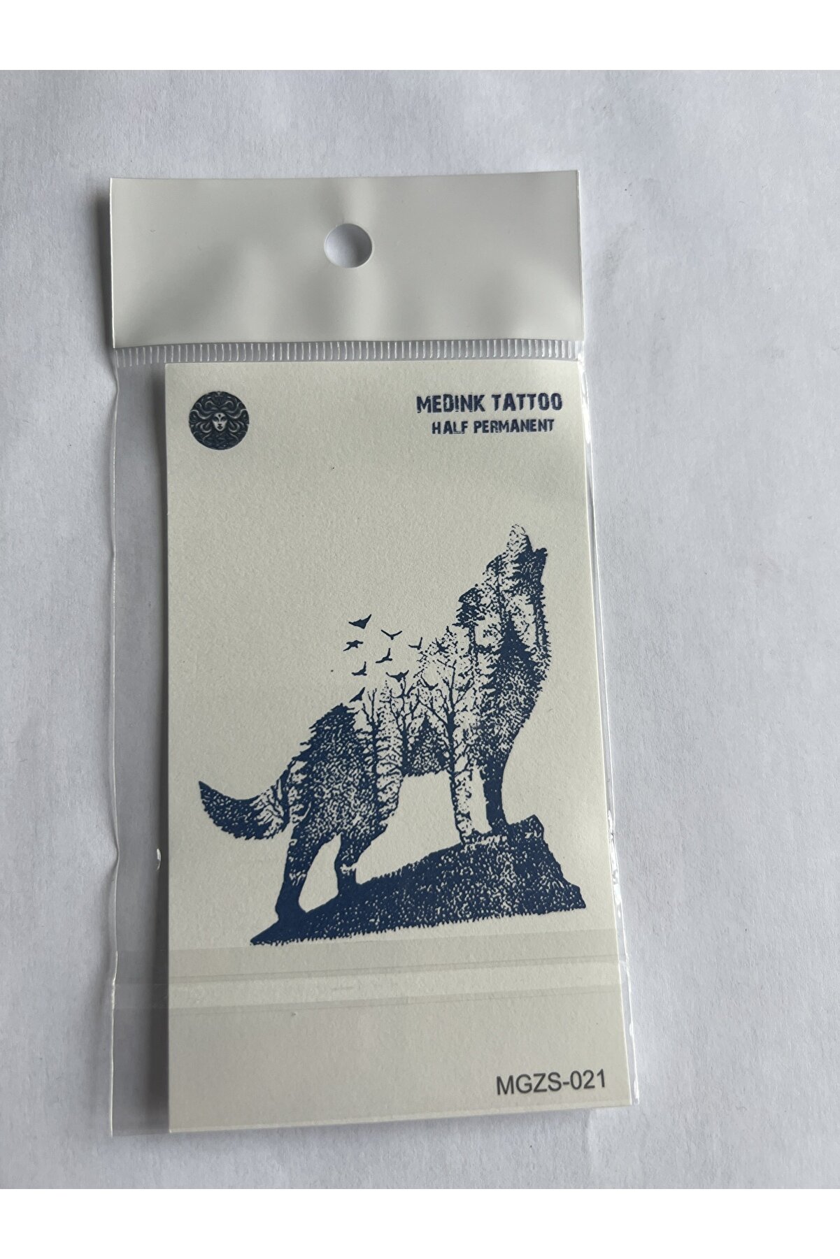 Ai̇rbrush Tattoo Bozkurt 11X8 Cm Yarı Kalıcı Ge&ccedil;i̇ci̇ D&ouml;vme Yapıştırma D&ouml;vme