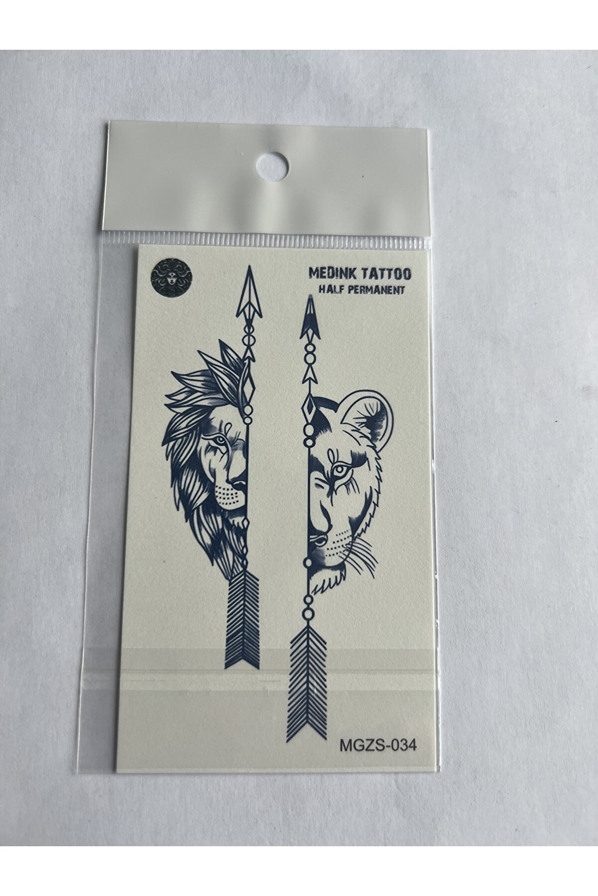 Ai̇rbrush Tattoo Erkek Di̇şi̇ Aslan 11X8 Cm Yarı Kalıcı Geçi̇ci̇ Dövme Yapıştırma Dövme