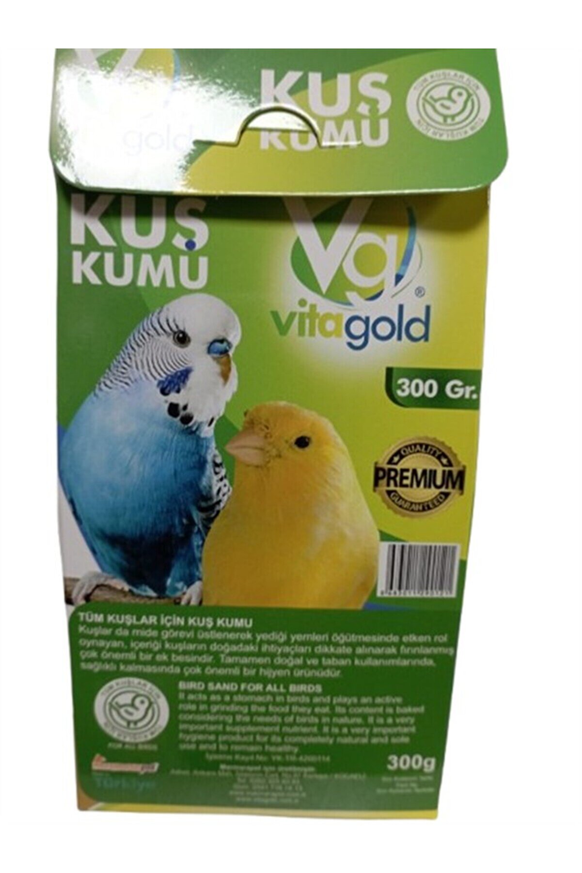 Vi̇ta Gold Kuş Kumu 300 Gr (T&uuml;m Kuşlar İ&ccedil;i̇n ) Ve Şeffaf L&uuml;ks Kuş Yemli̇k