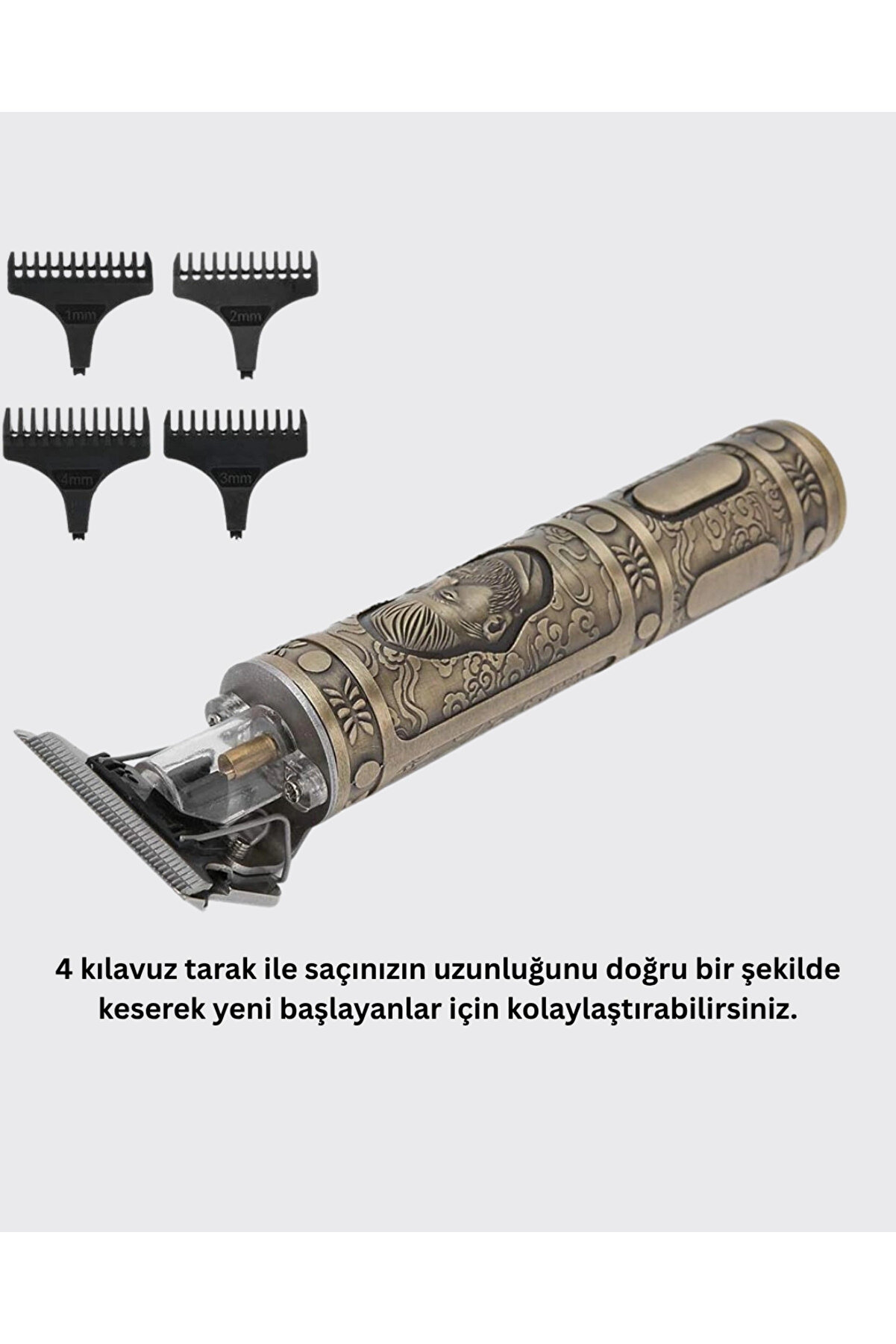 Güçlü Motorlu, 4 Kılavuz Taraklı Kompakt Saç Kesme Maki̇nesi̇ - Uzun Pi̇l Ömürlü