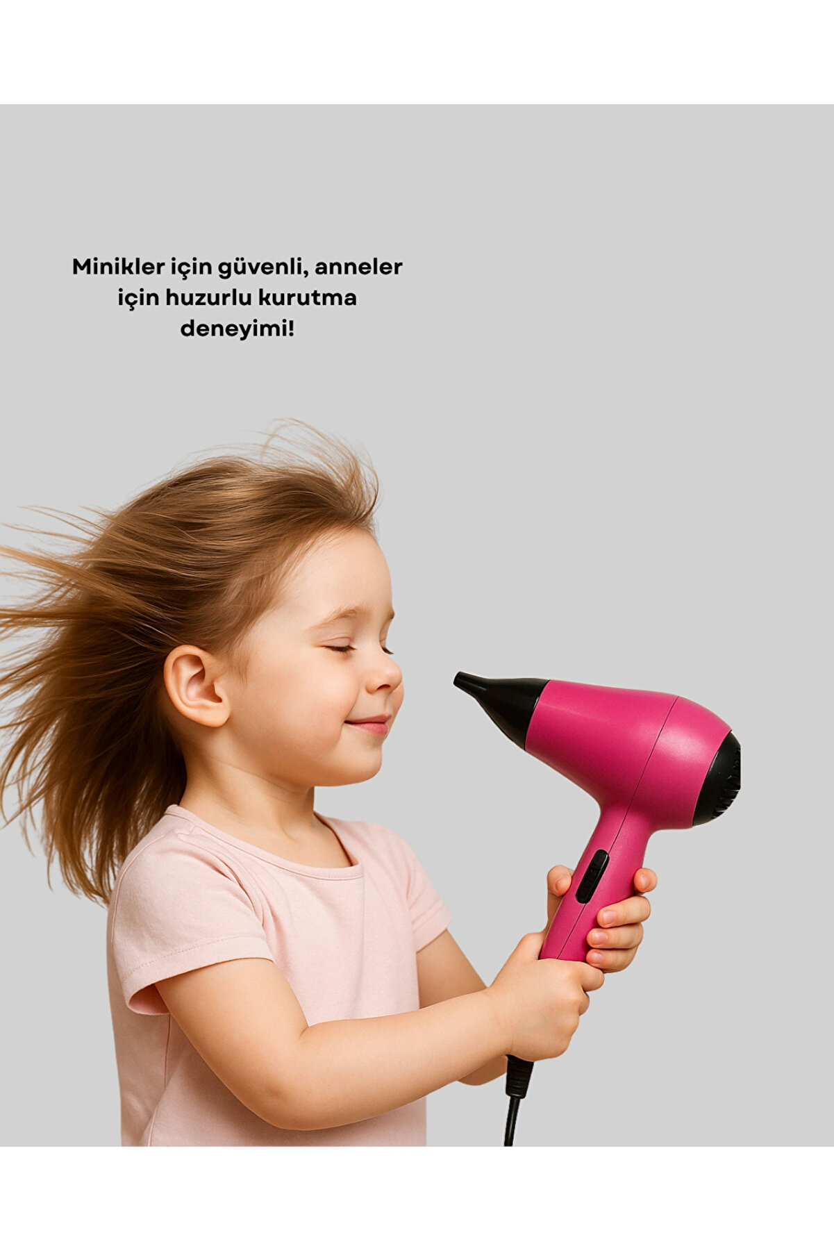 Mi̇ni̇ Saç Kurutma Maki̇nesi̇ – Sessi̇z, Güvenli̇ Ve Hafi̇f – Çocuklar İçi̇n Özel Tasarım