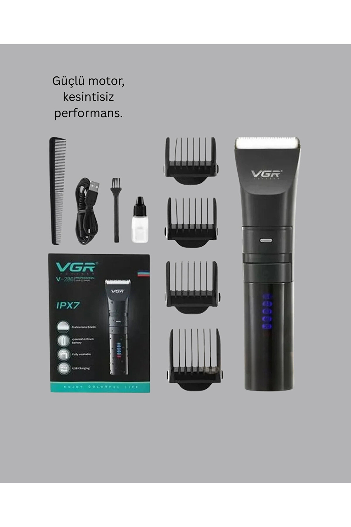 Şarjlı Saç Kesme Maki̇nesi̇ – 4 Taraklı, 2 Kademeli̇ Güç Ayarı, Uzun Pi̇l Ömrü