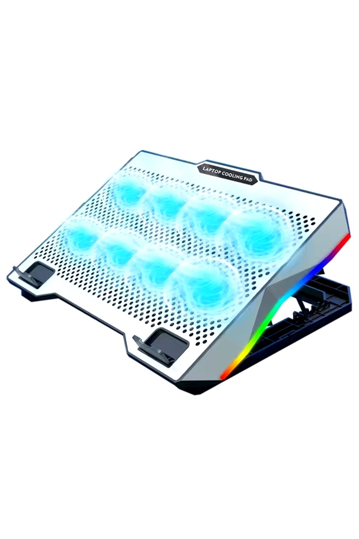 FIRSATTAN Givecool S608 8 Fan RGB Laptop Soğutucu Standı 12-17' inc Uyumlu Çift USB Port RGB Aydınlatma