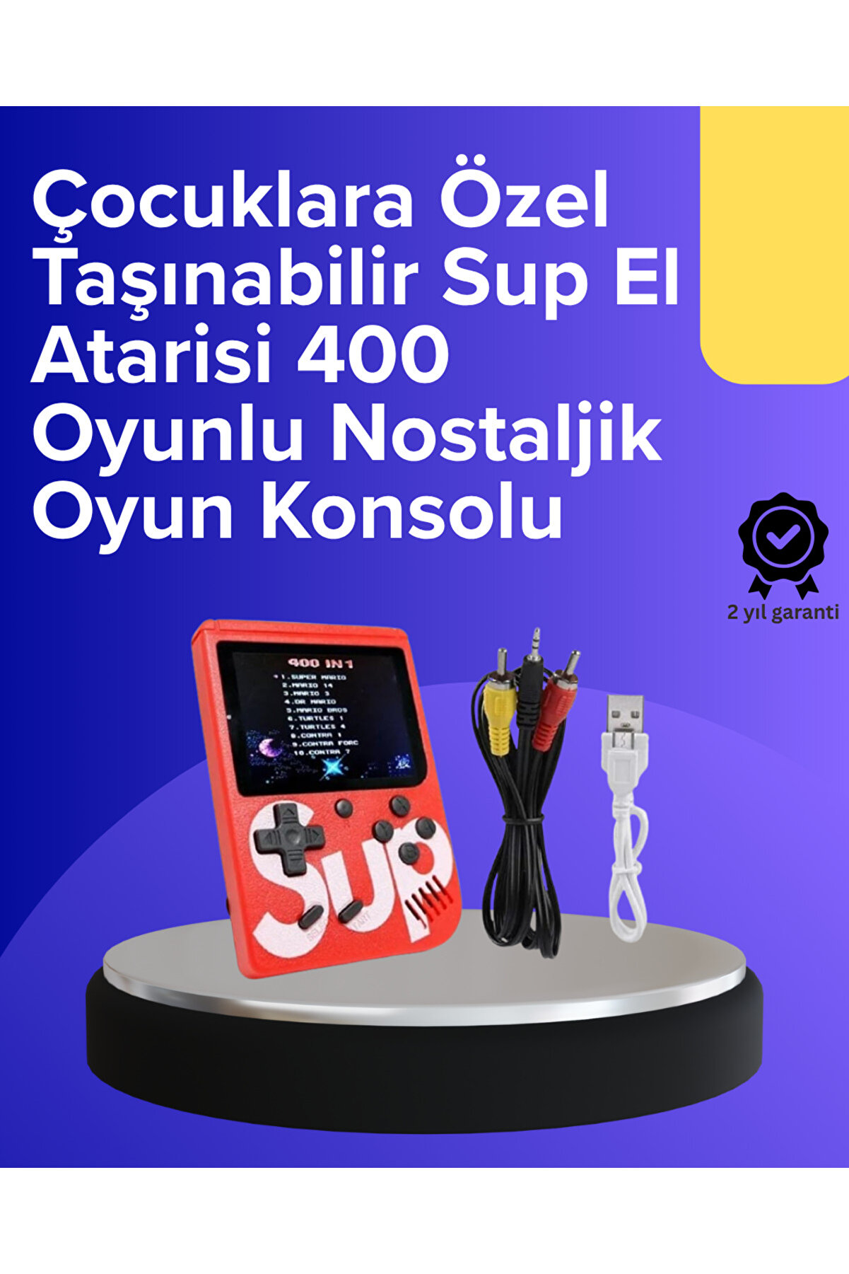 LaraThec Çocuklar İçin 400 Retro Oyunlu Konsol