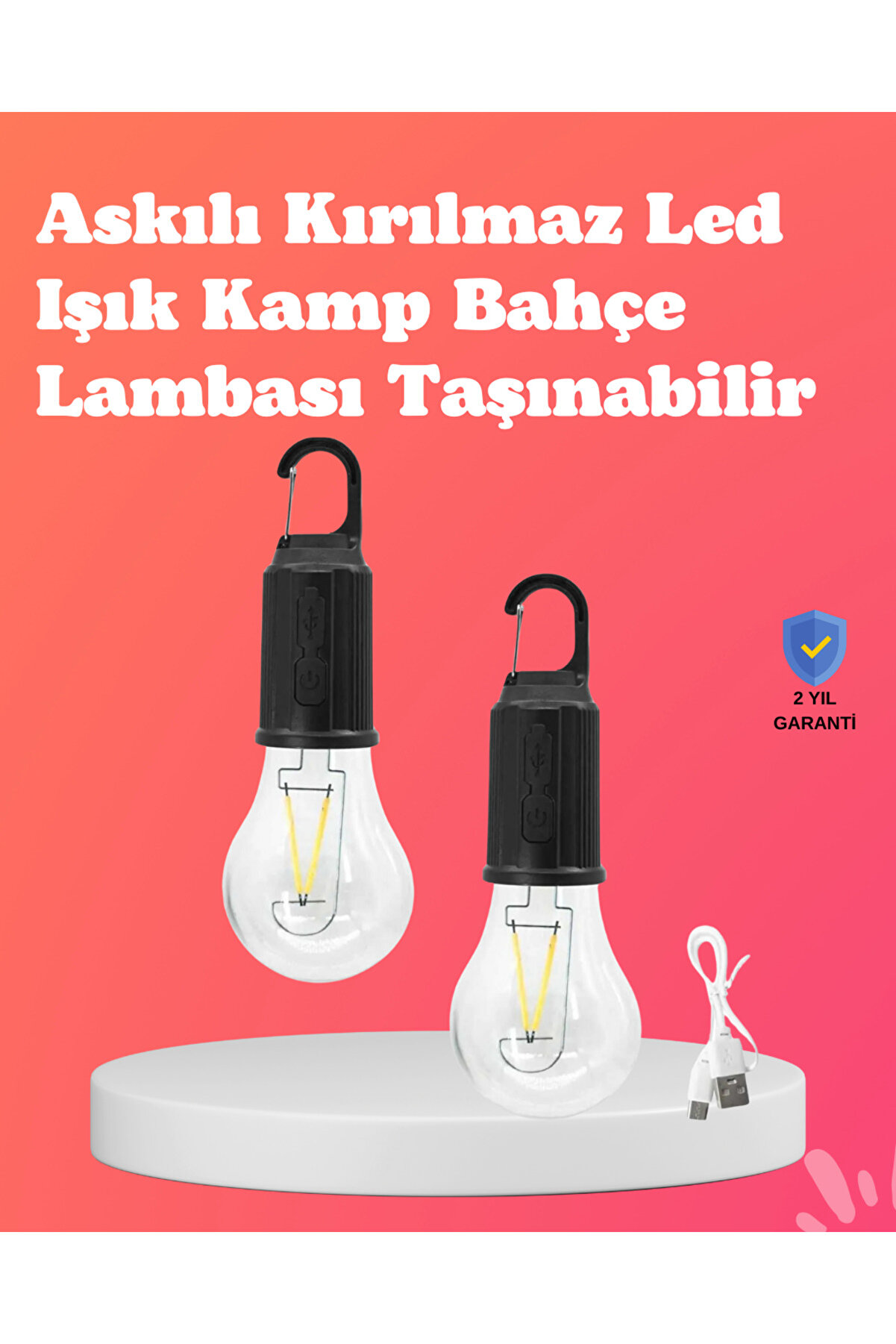 Clevora C Tipi Şarjlı Asılabilir Kamp Feneri